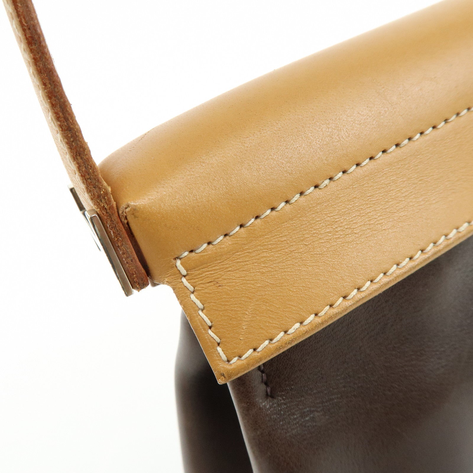 HERMES Yo Bag Crinoline Calf Leather ▢G Stamped Shoulder Bag Brown