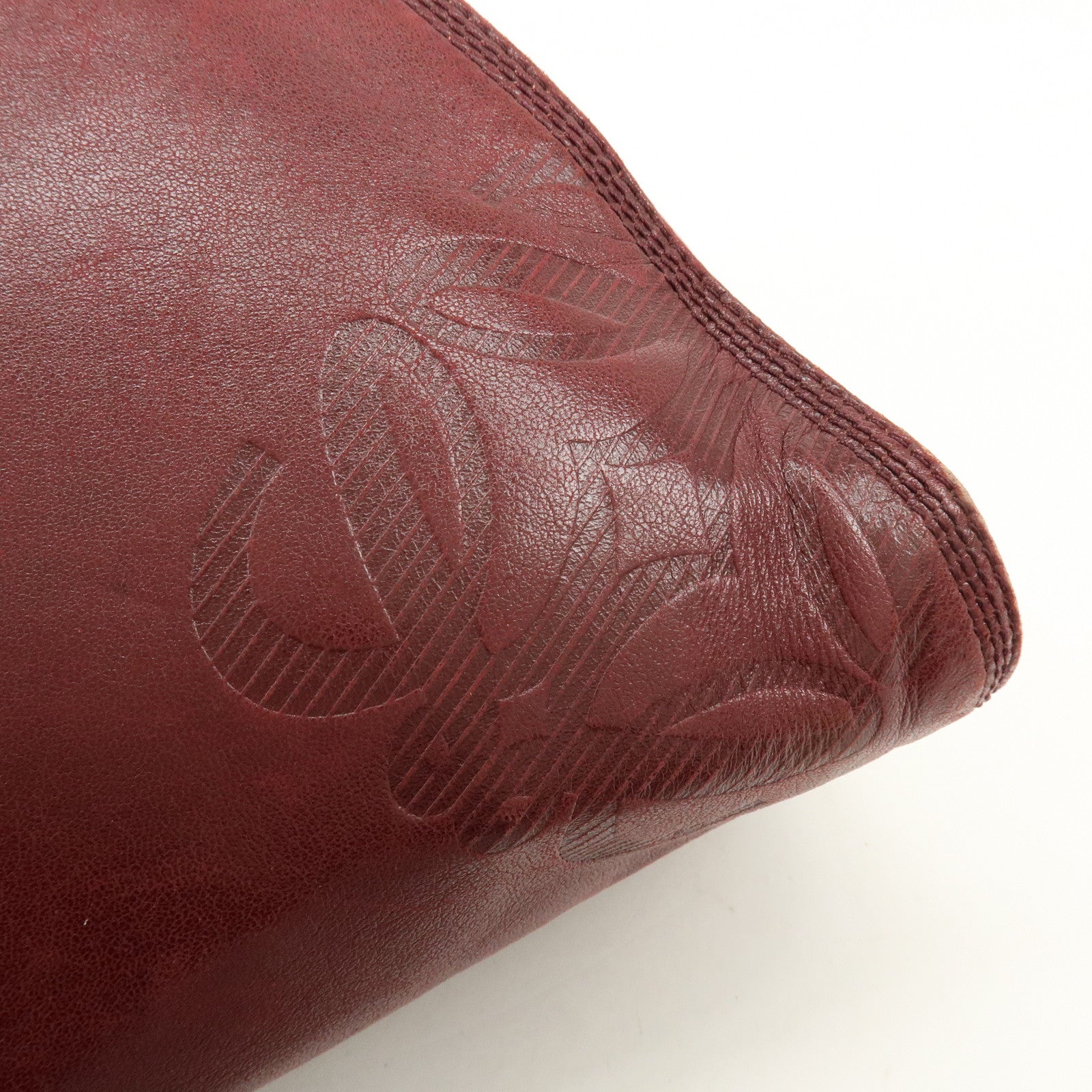 LOEWE Anagram Leather Shoulder Bag Crossbody Bag Bordeaux