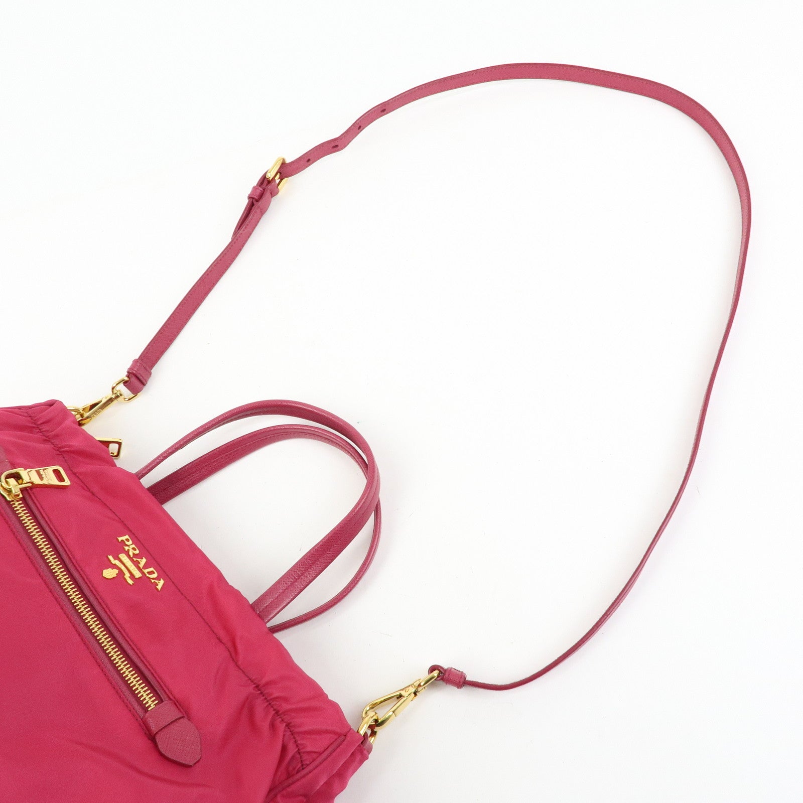 PRADA Tessuto Nylon 2Way Bag Hand Bag Shoulder Bag Pink 1BA843