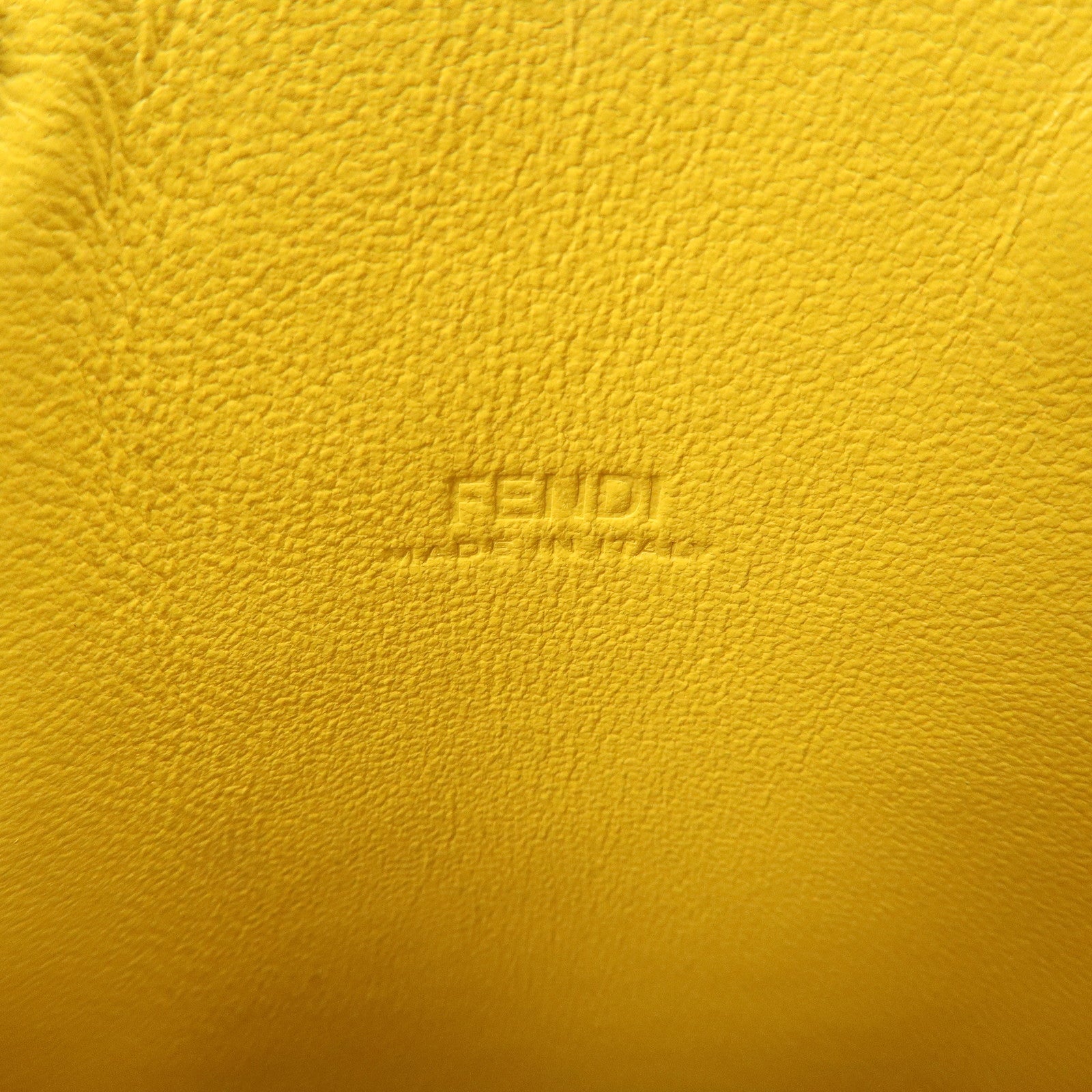 FENDI Leather Peekaphone Cellphone Case Shoulder Bag Yellow 8M0442 Used