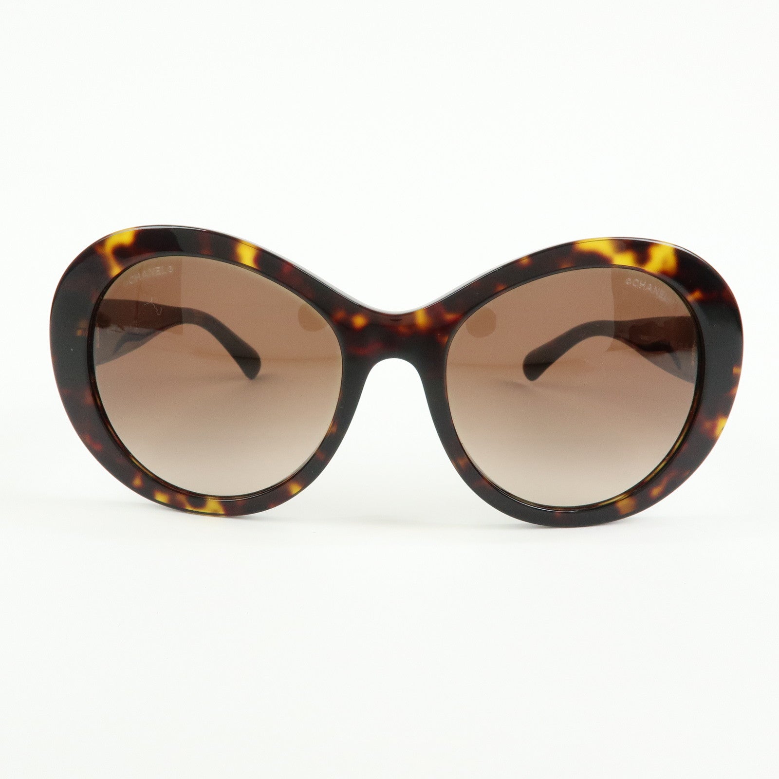 CHANEL COCO Mark Plastic Sunglasses Brown 5372-A 56□19 140