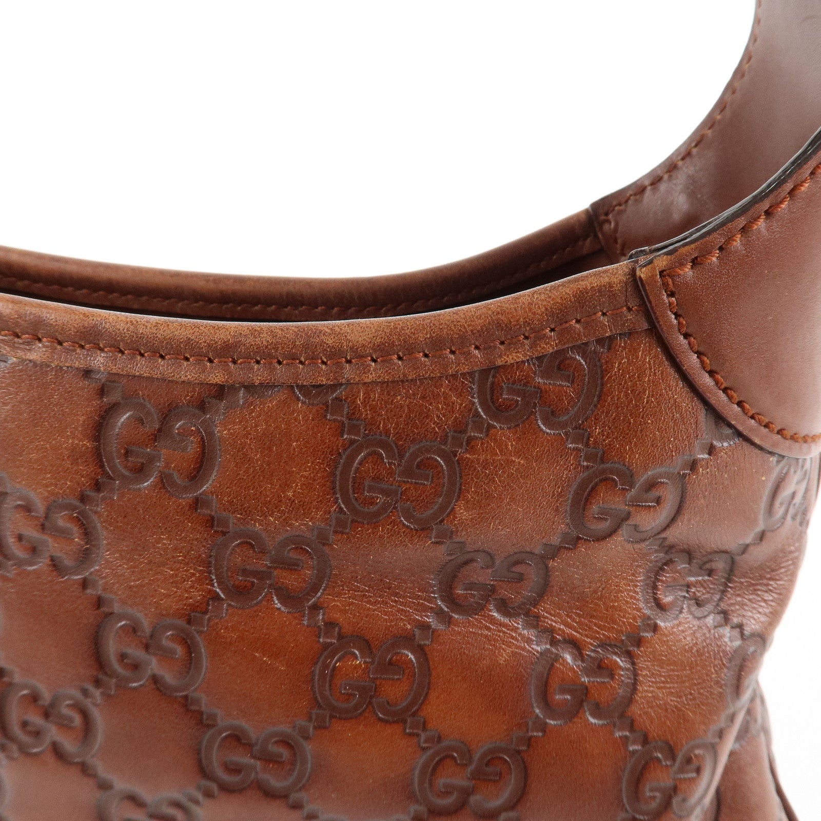 GUCCI Guccissima Leather Shoulder Bag Hand Bag Brown 145778 Used