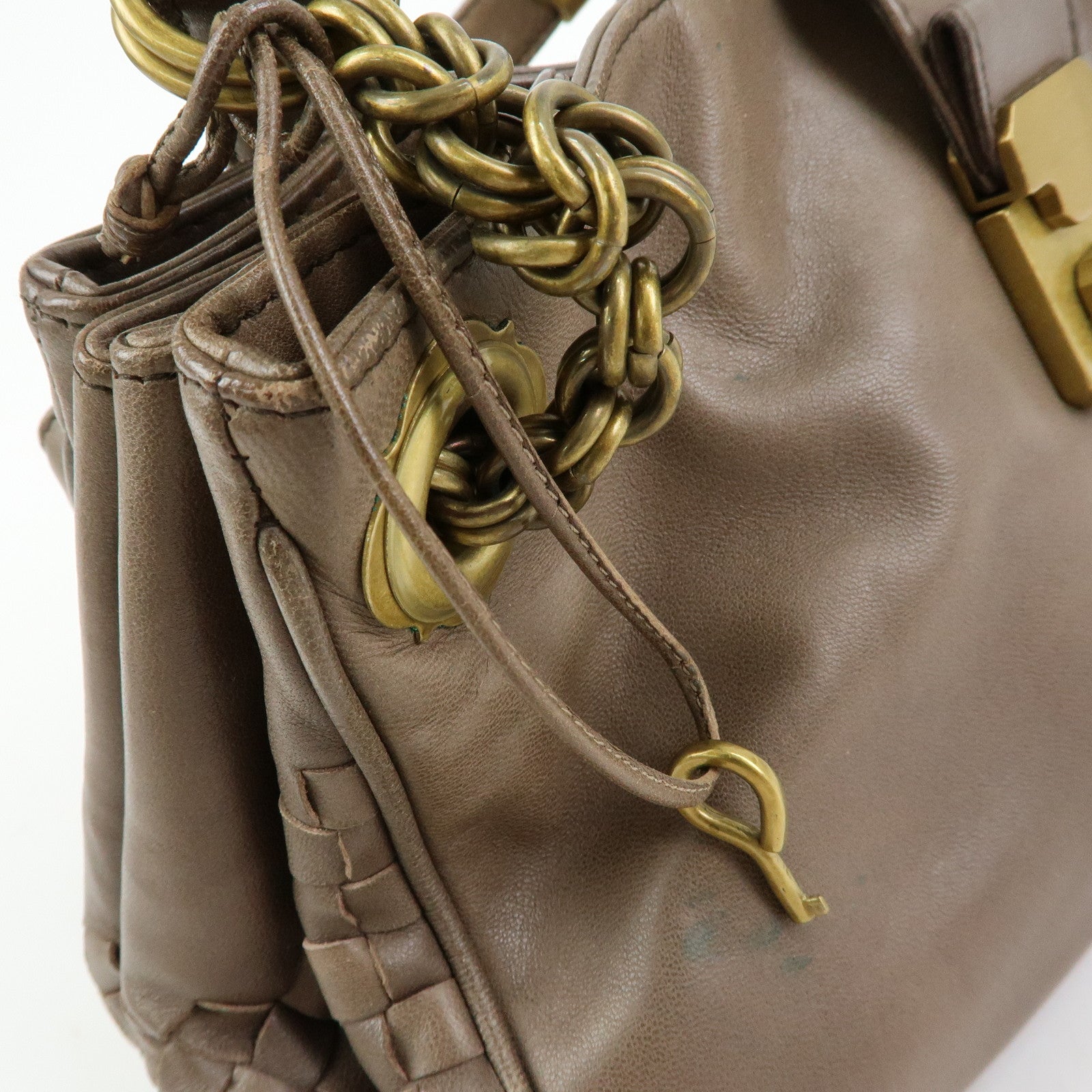 BOTTEGA VENETA Intrecciato Leather Hand Shoulder Bag Brown 162114