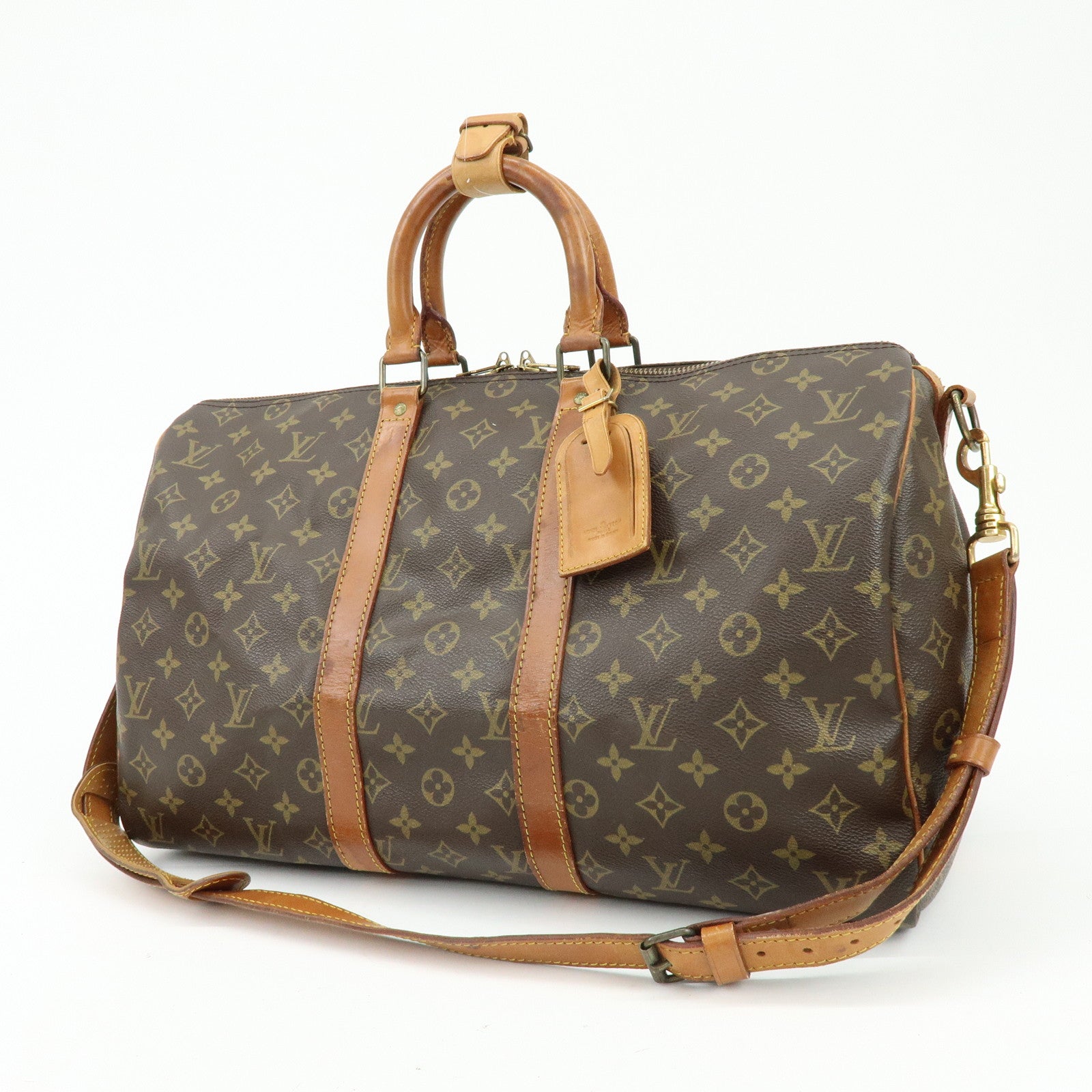 Louis Vuitton Monogram Keep All Bandouliere 45 Boston Bag M41418
