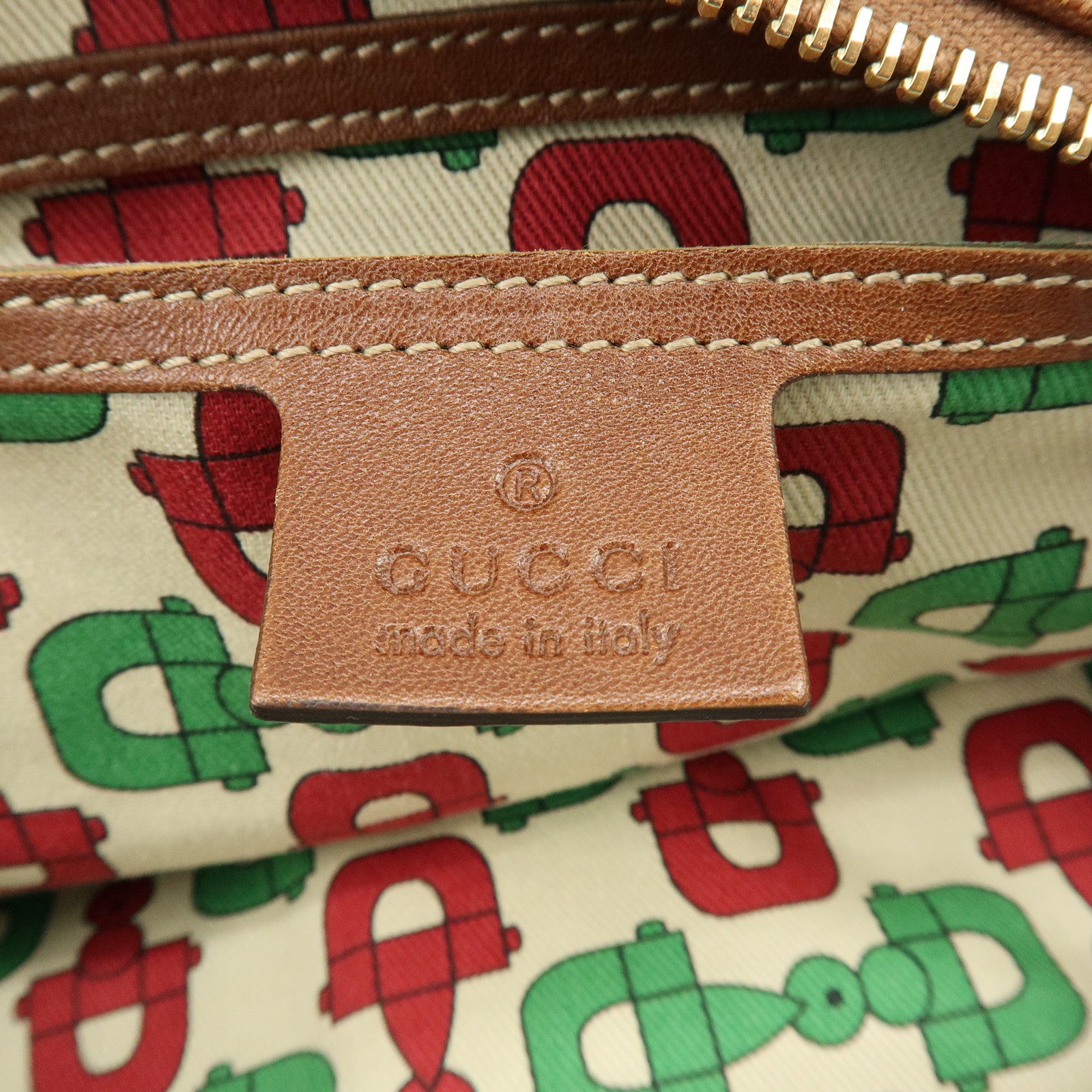 GUCCI Guccissima Leather Boston Bag Hand Bag Brown 193603