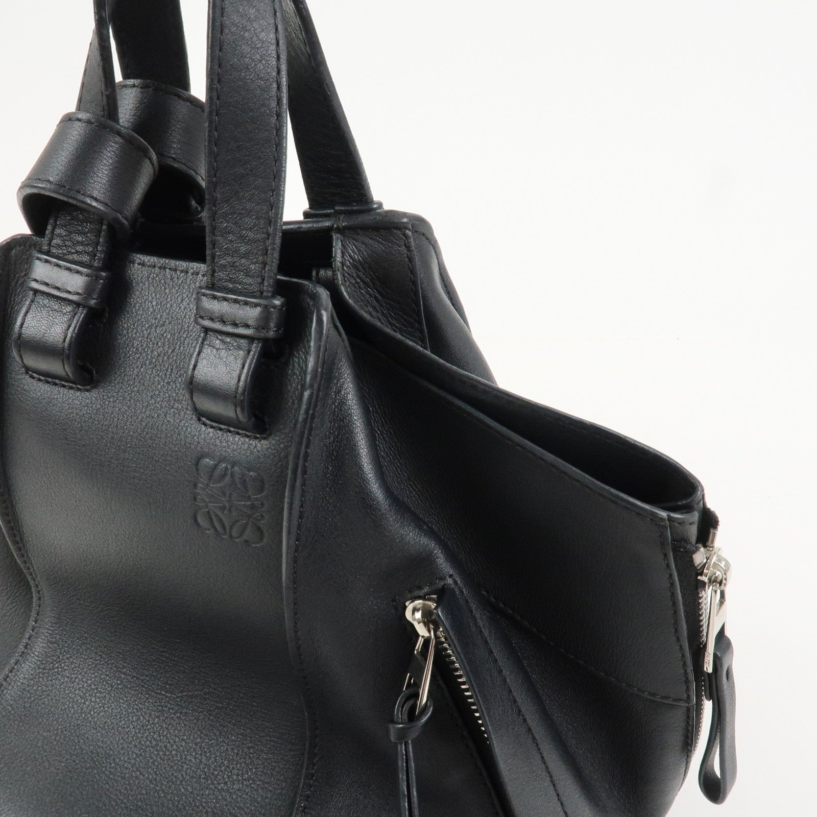 LOEWE Hammock Medium Leather Shoulder Bag Hand Bag Black