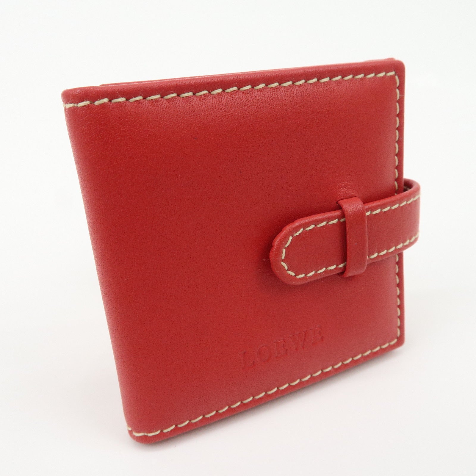 LOEWE Leather Tri-Fold Square Photo Case  Red