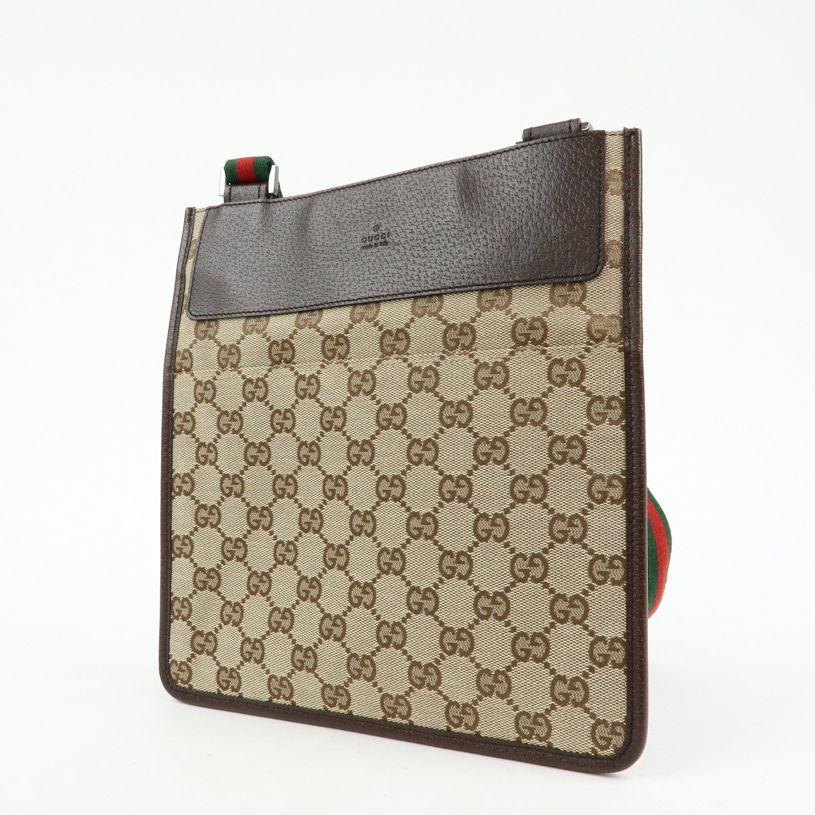 GUCCI Sherry GG Canvas Leather Shoulder Crossbody Bag Beige 27639