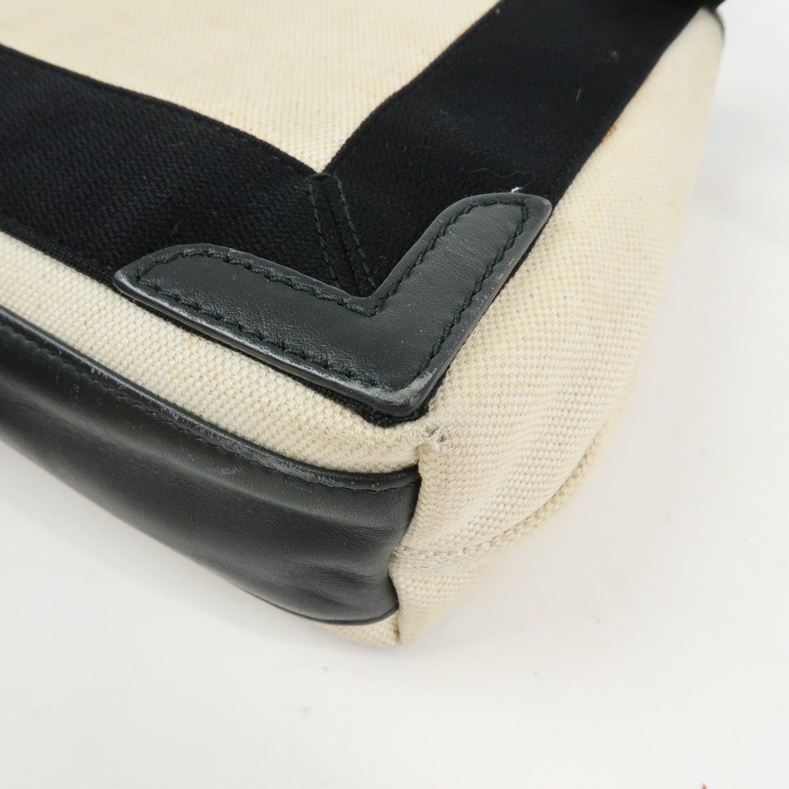BALENCIAGA Navy Cabas XS Canvas Leather 2WAY Bag Ivory 390346