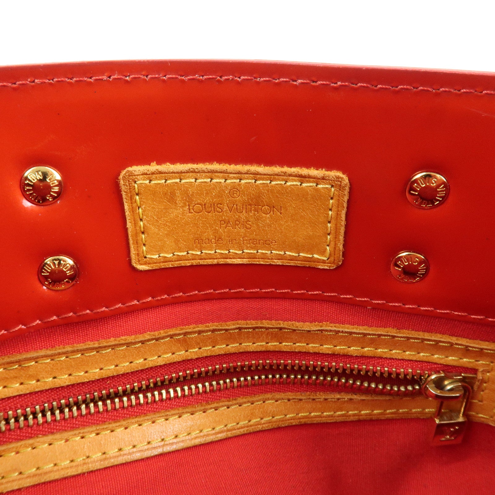 Louis Vuitton Monogram Vernis Lead PM Hand Bag Rouge M91088