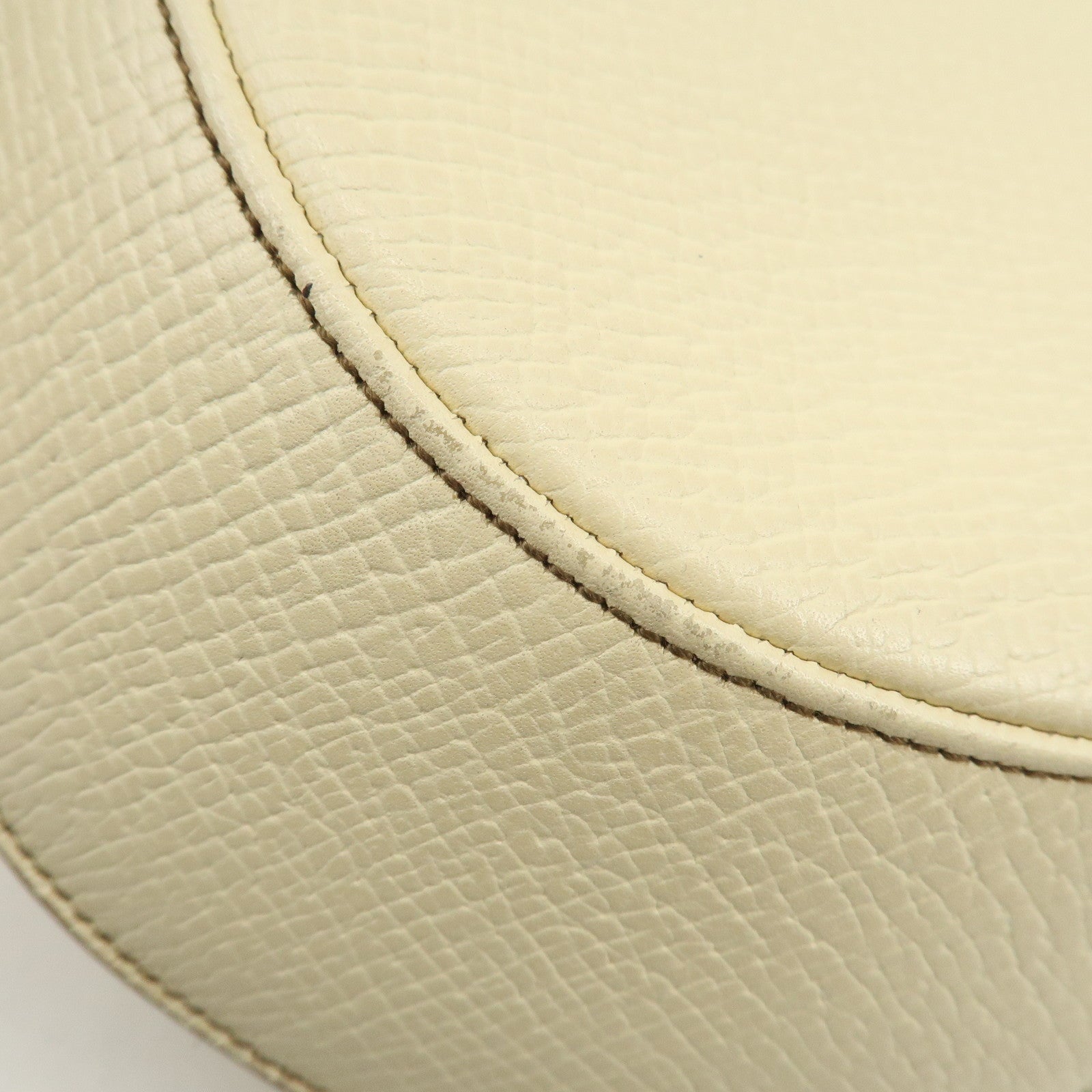 LOEWE Embossed Leather Shoulder Bag Hand Bag Ivory