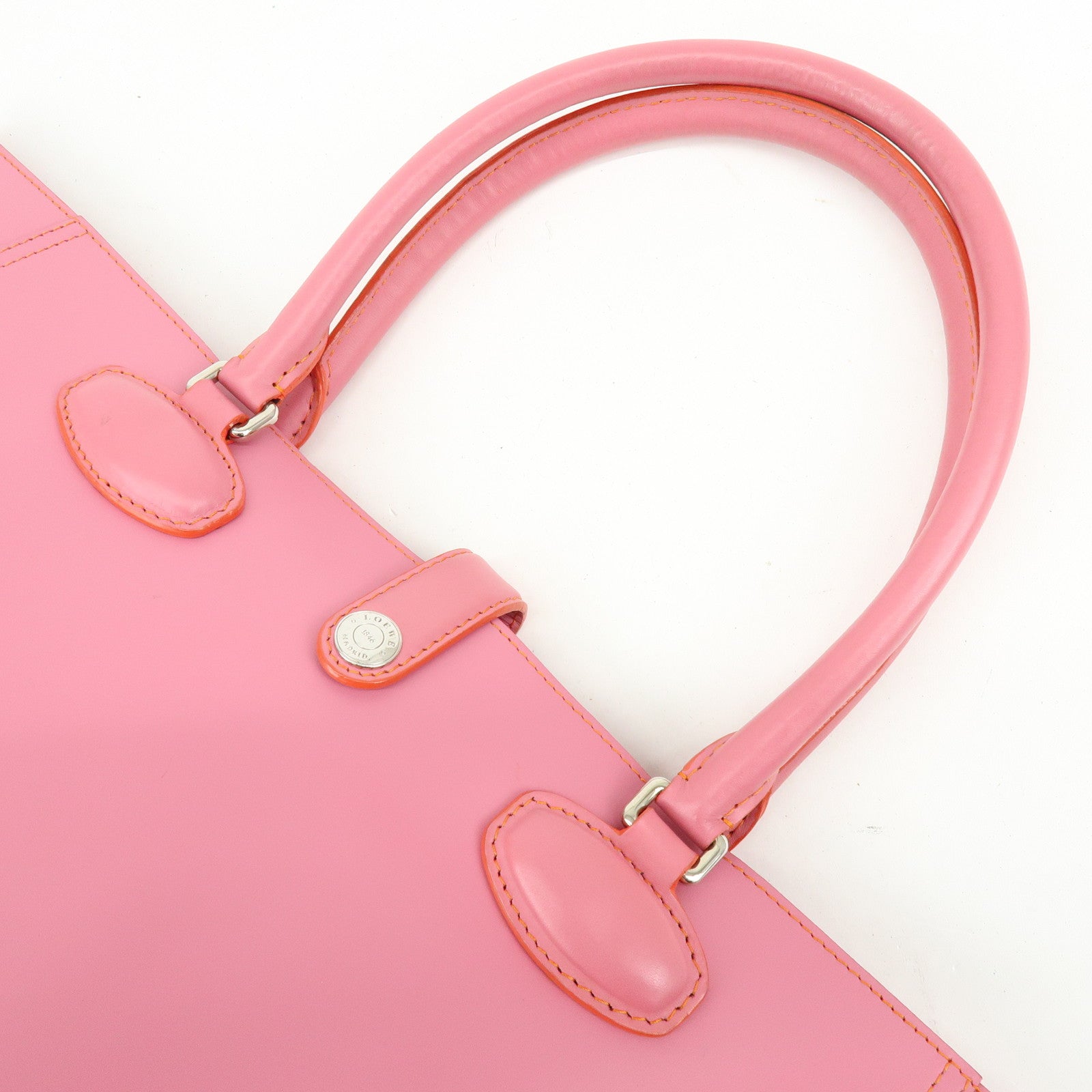 LOEWE Leather Tote Bag Shoulder Bag Hand Bag PInk