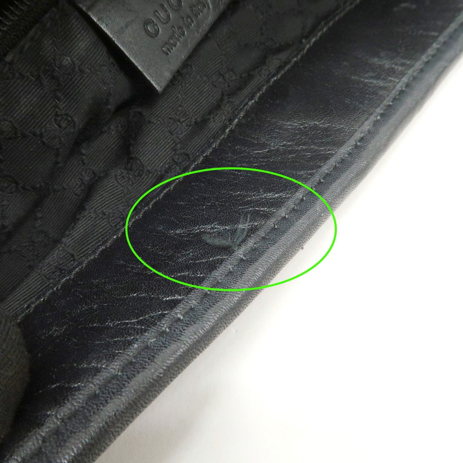 GUCCI Kandensky Denim Leather Shoulder Bag Hand Bag Black 28628