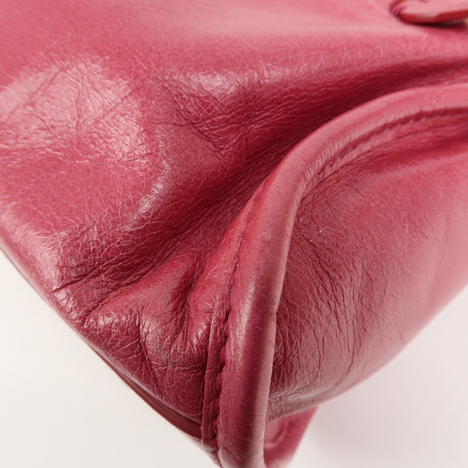 MIU MIU Logo Leather 2Way Bag Hand Bag Shoulder Bag Pink 5BB104