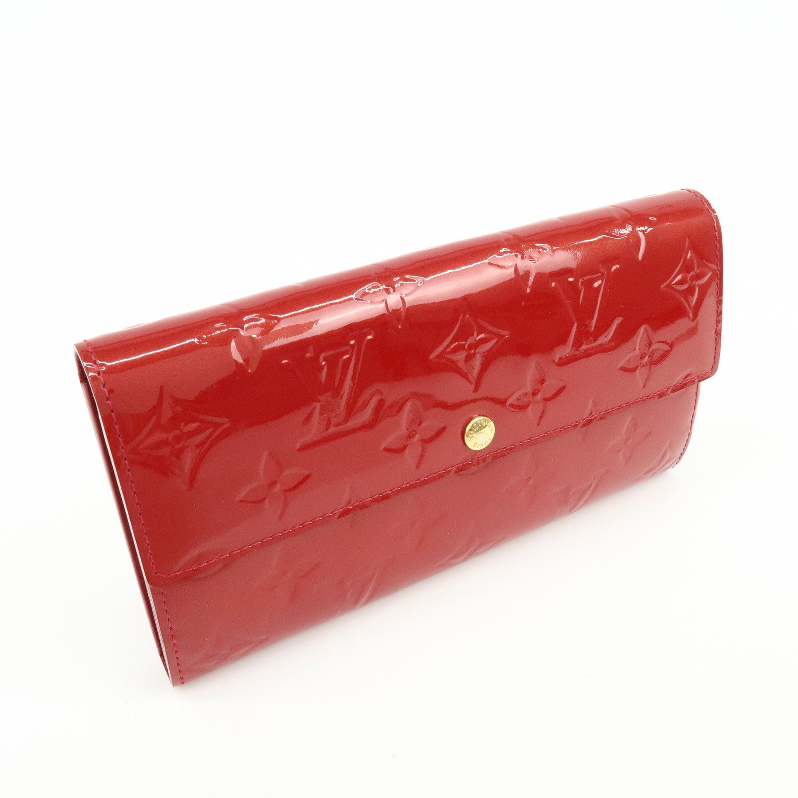 Louis Vuitton Monogram Vernis Portefeuille Sarah Wallet Red M91739