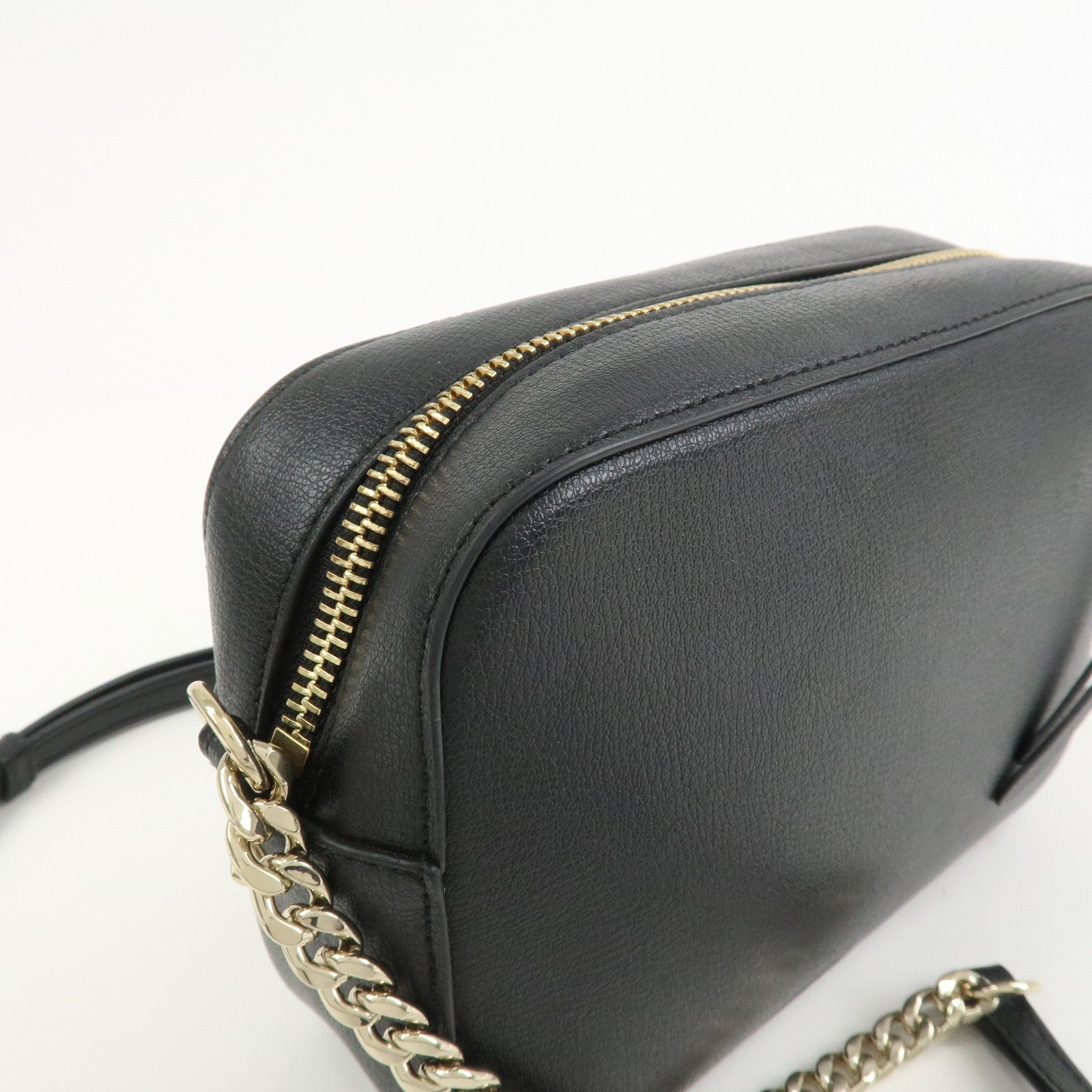 JIMMY CHOO Leather Shoulder Crossbody Bag KIMI Camera Bag Black