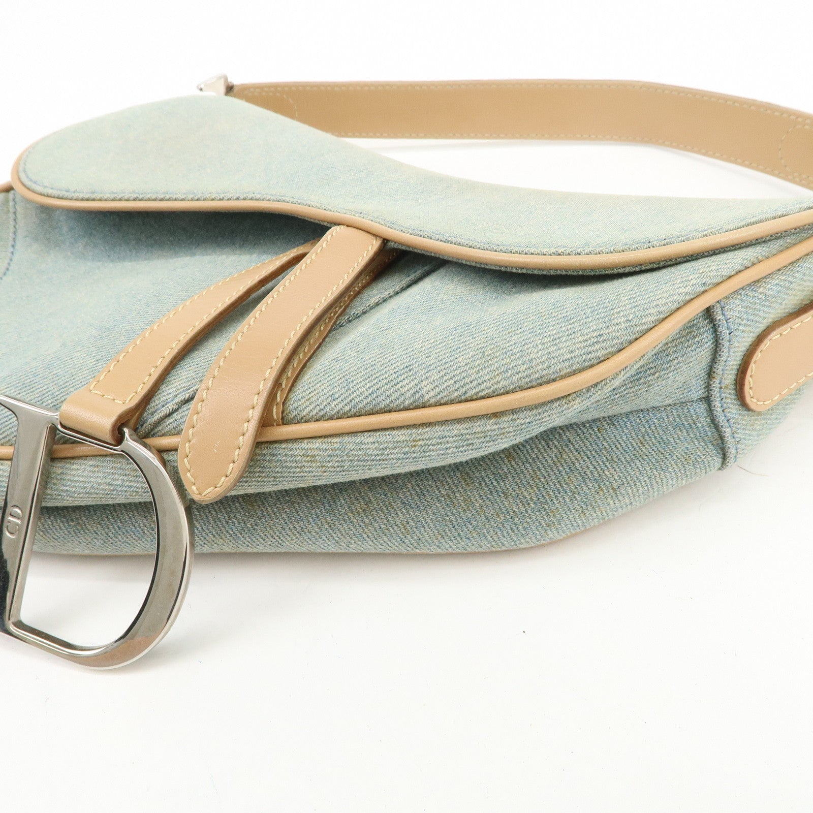 Christian Dior Saddle Denim Leather Shoulder Bag Crossbody Bag