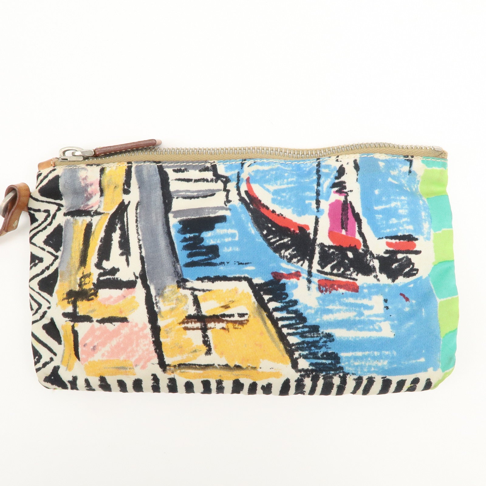PRADA Venetian Print PVC Leather Tote Bag Clear Multicolor BR2515