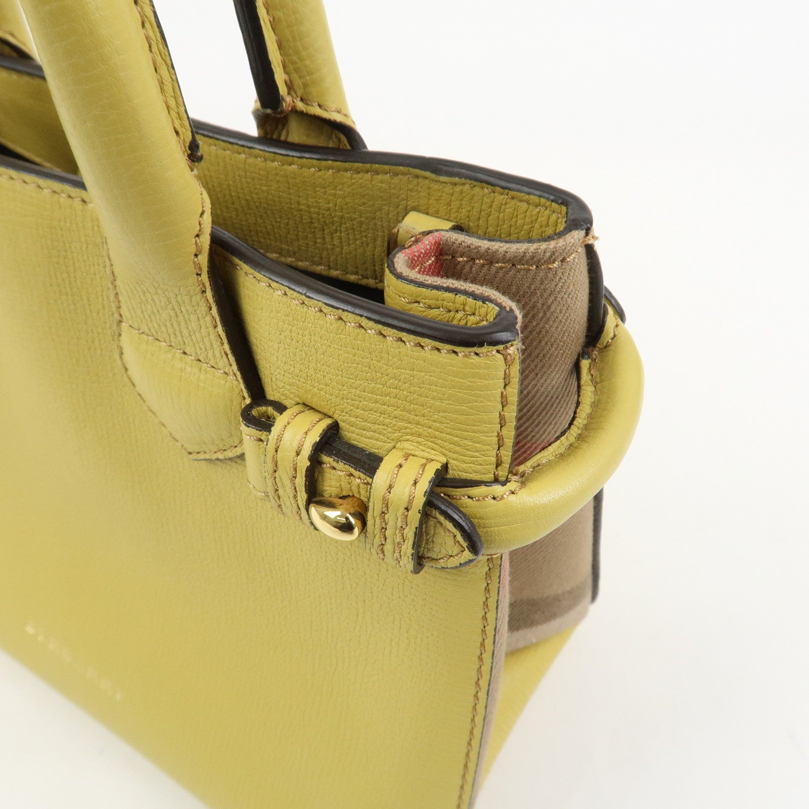 Burberry Banner Bag 2Way Leather Shoulder Hand Bag Nova Check