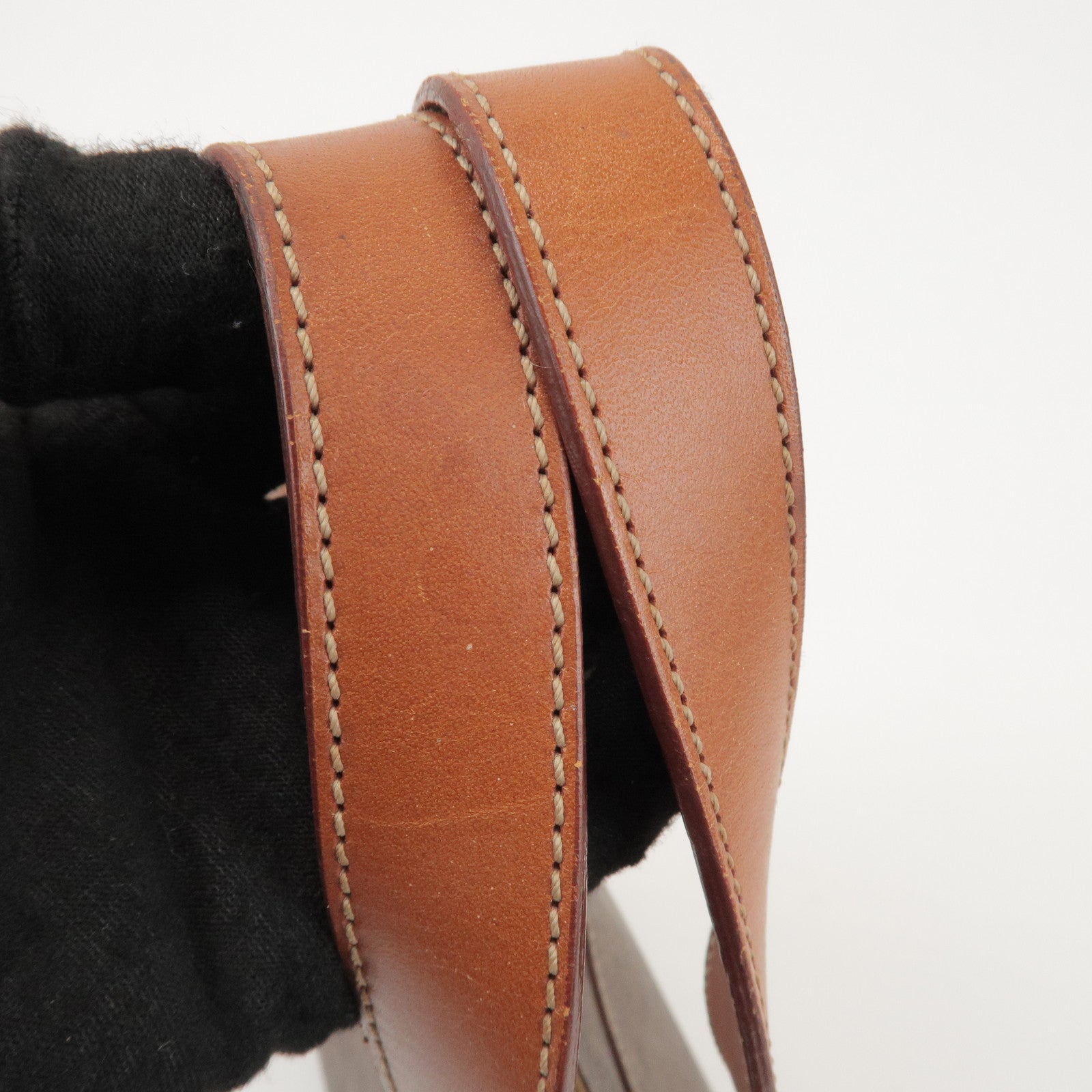 CELINE Macadam PVC Coated Canvas Leather Hand Bag Tote Bag Brown