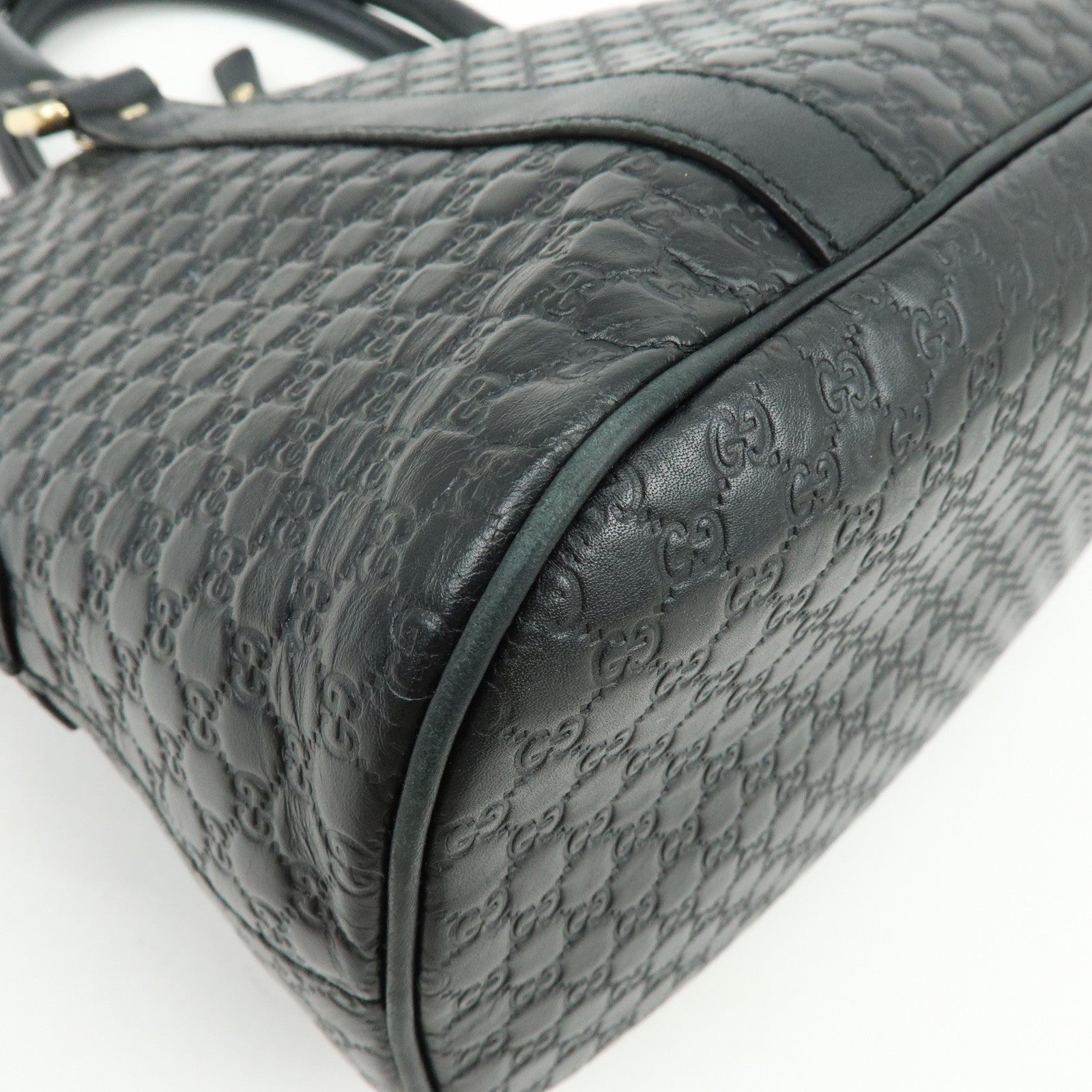 GUCCI Micro Guccissima Leather 2Way Bag Hand Bag Black 449663