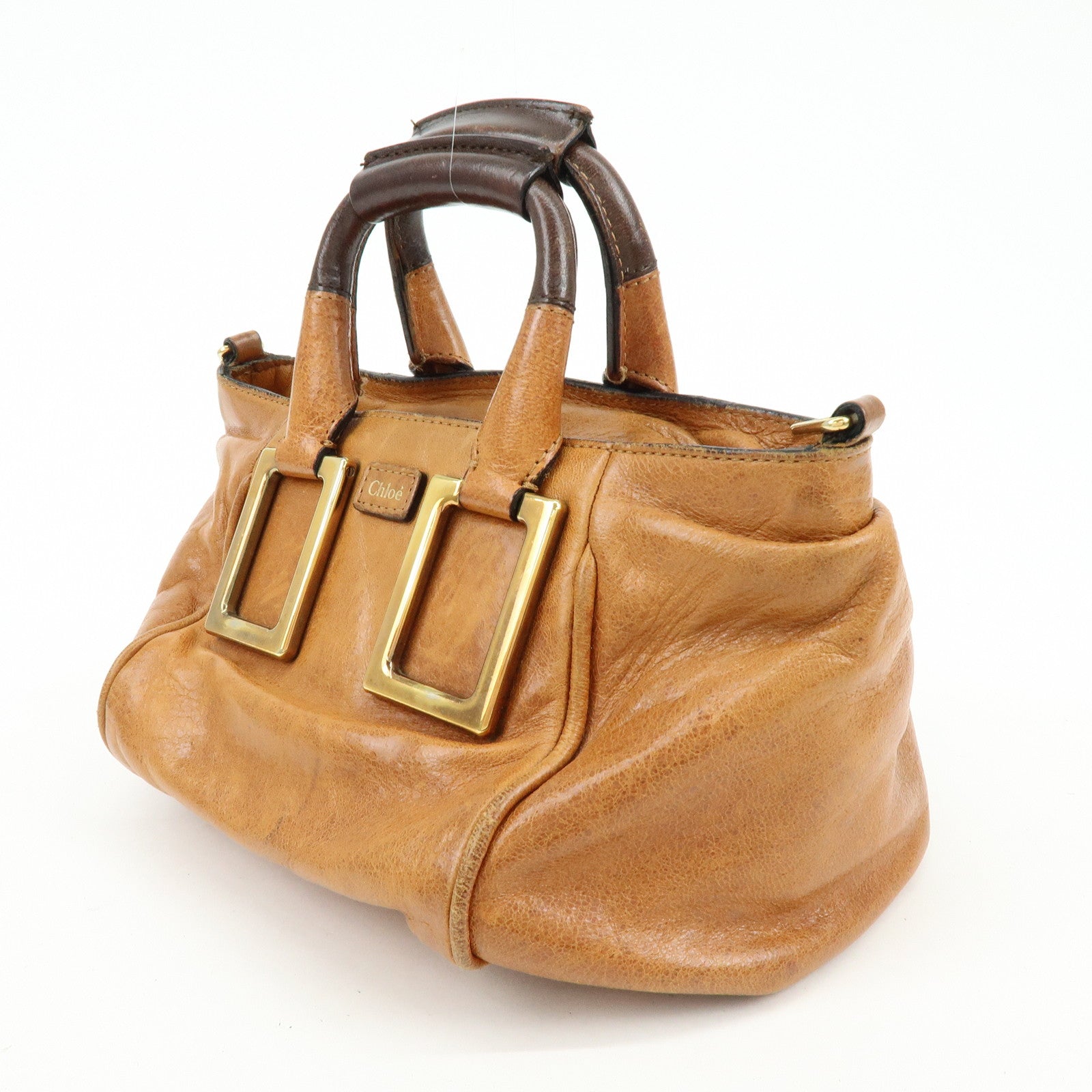 Chloe Ethel Leather 2Way Bag Shoulder Bag Hand Bag Brown