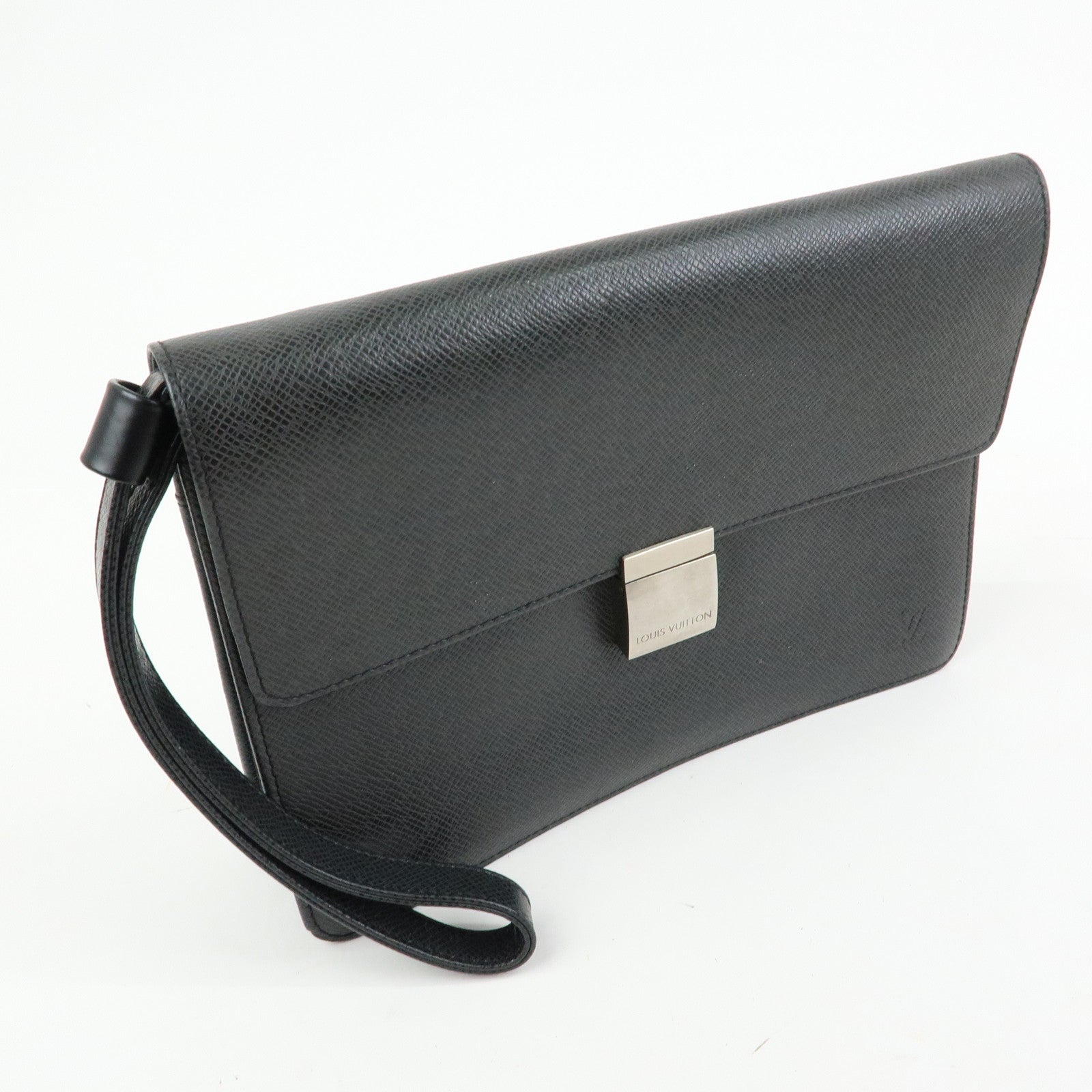 Louis Vuitton Taiga Leather Selenga Clutch Bag Ardoise M30782 Authentic Used F/S
