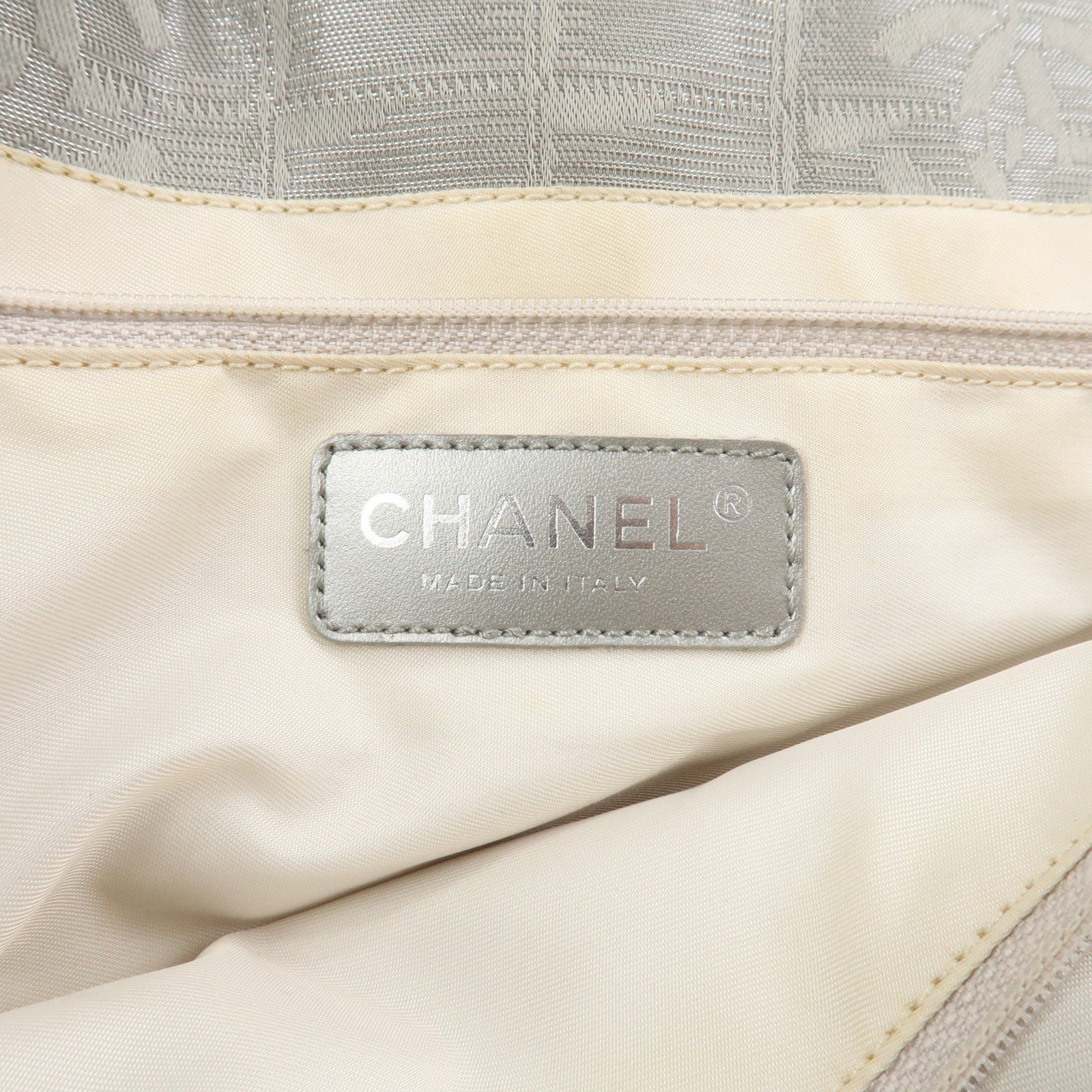 CHANEL New Travel Line Nylon Jacquard Leather Tote Bag MM A15991