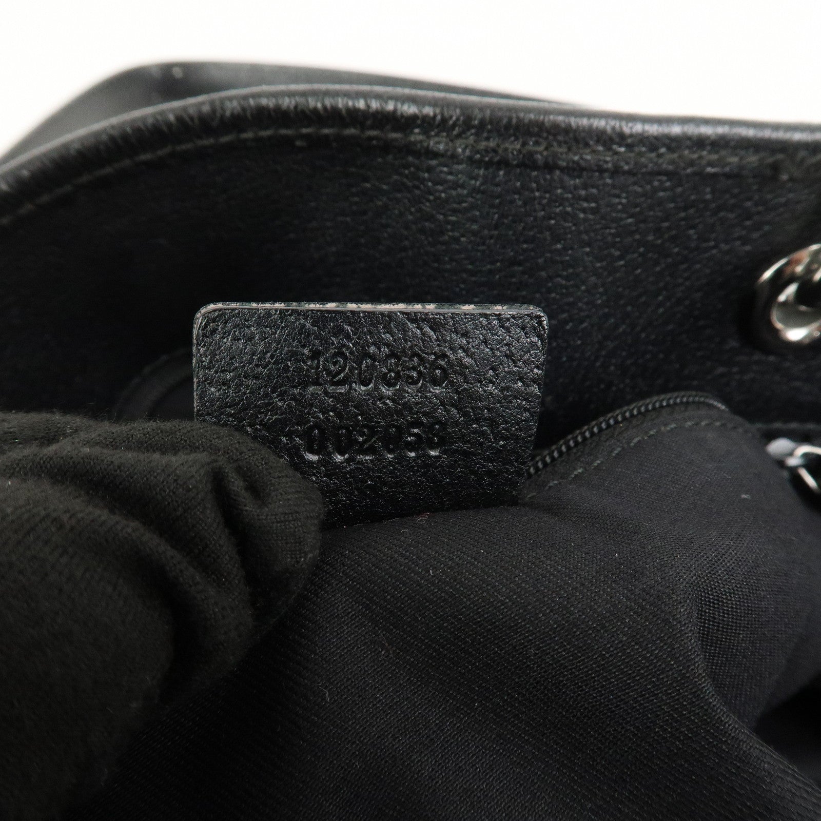 GUCCI GG Canvas Leather Tote Bag Shoulder Bag Hand Bag Black 120836