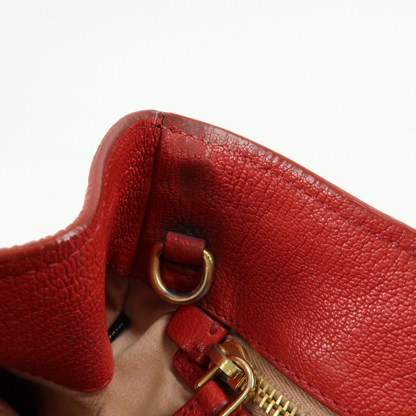 MIU MIU MADRAS Leather 2Way Bag Hand Bag Shoulder Bag Red