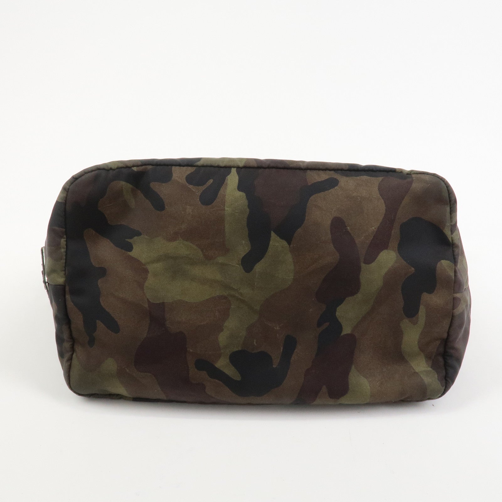 PRADATriangle Logo Nylon 2Way Hand Shoulder Bag Black Khaki BN1959