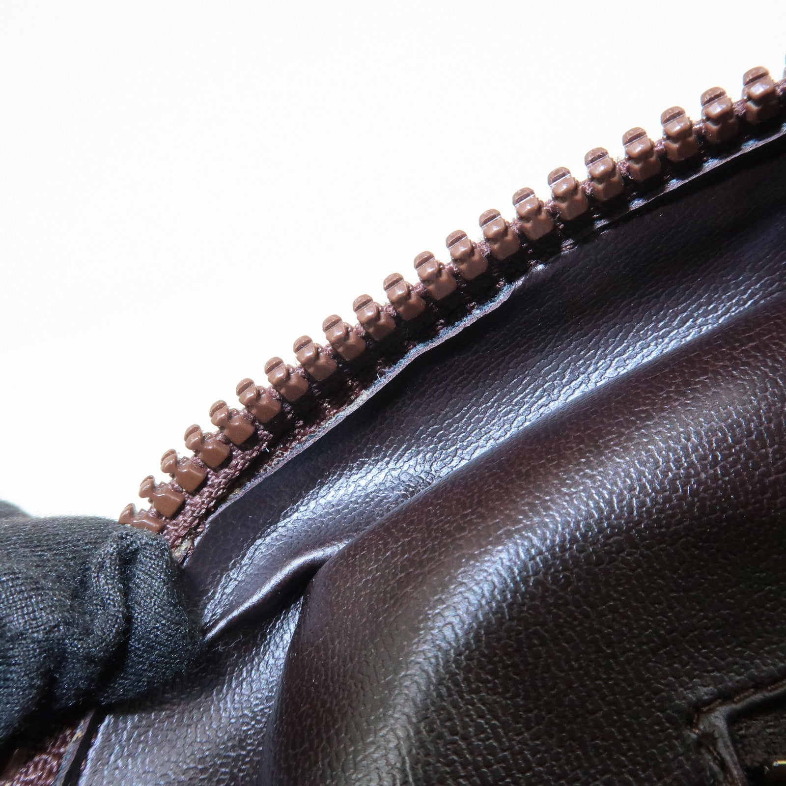 CELINE Macadam Suede Leather Shoulder Bag Crossbody Bag Brown