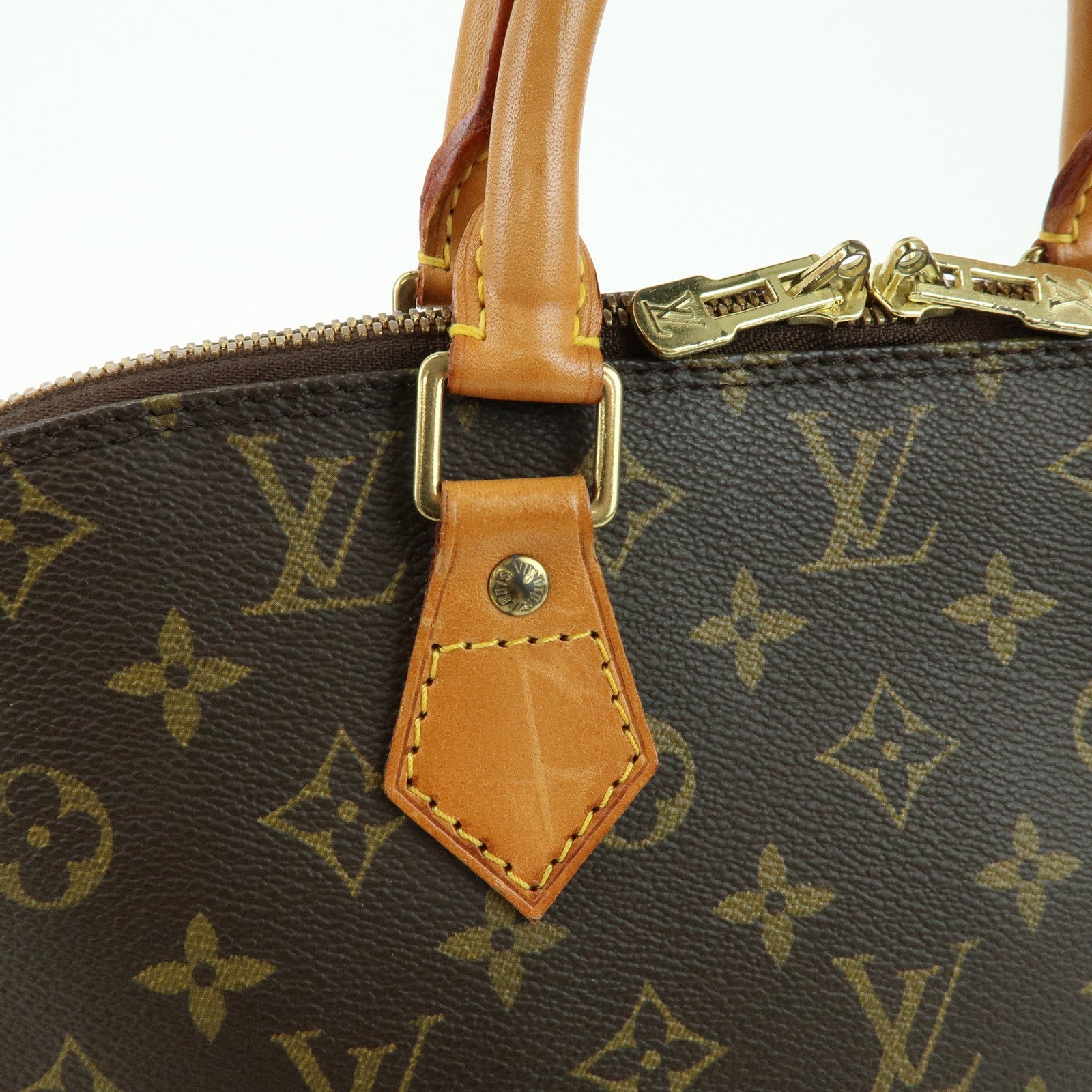 Louis Vuitton Monogram Alma PM Canvas Leather Hand Bag Brown M51130