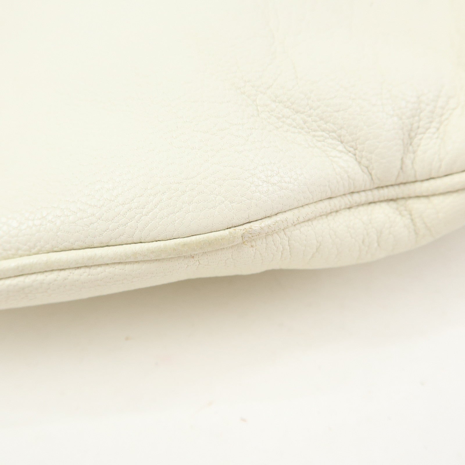 GUCCI Sherry Princy Leather Shoulder Bag Hand Bag White 162882