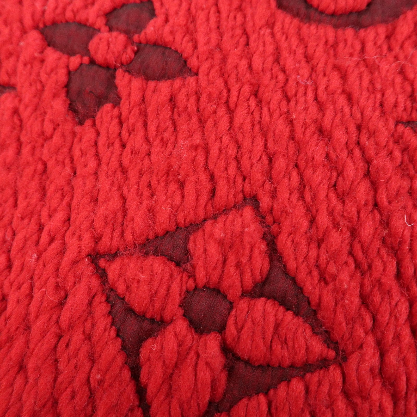 Louis Vuitton Echarpe Logomania Monogram Wool Silk Scarf Red