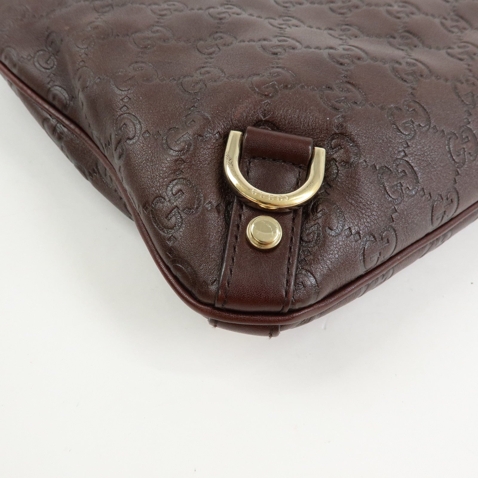 GUCCI Abbey Guccissima Leather Shoulder Bag Dark Brown 131326
