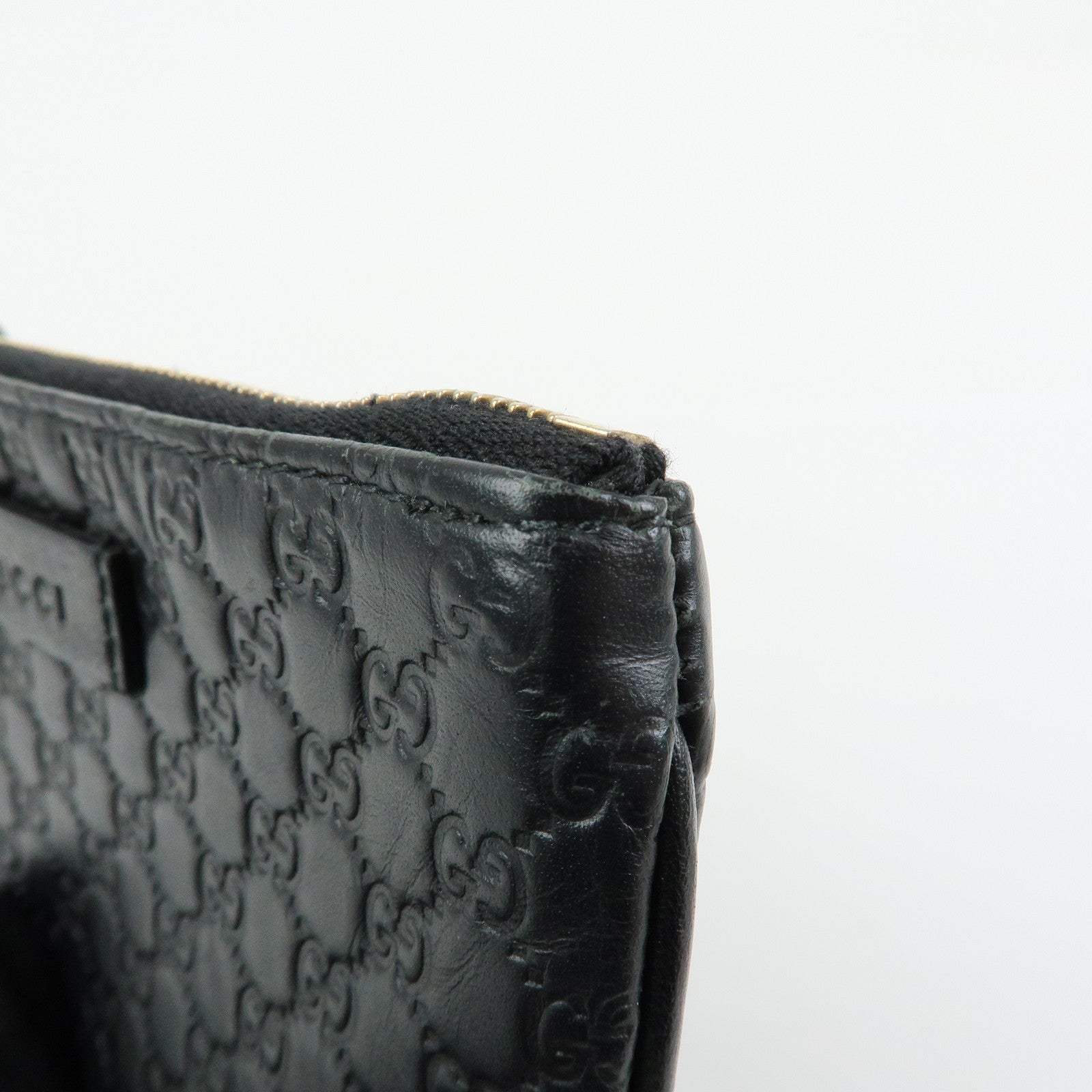 GUCCI Micro Guccissima Leather Coin Case Key Case Black 544248