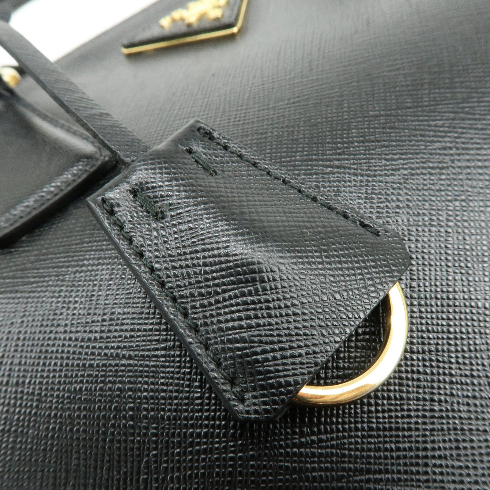 PRADA Traingle Logo Galleria Saffiano Leather 2Way Hand Bag 1BA863