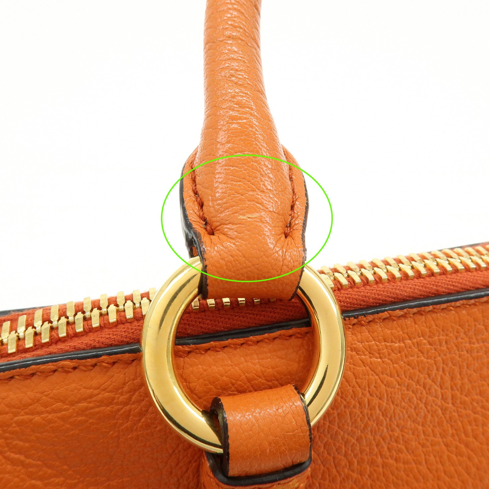 MIU MIU Madras Leather 2Way Bag Hand Bag Shoulder Bag Orange