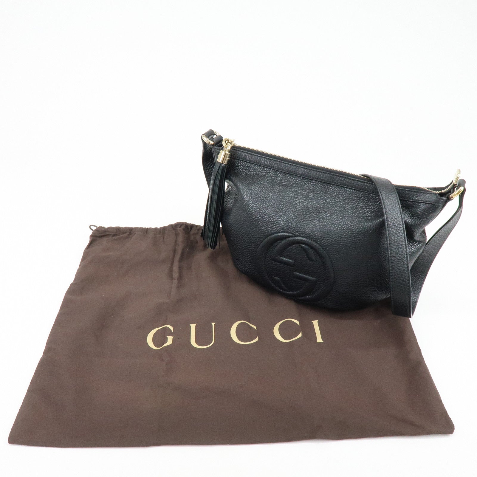 GUCCI SOHO Interlocking G Leather Shoulder Crossbody Bag 308361