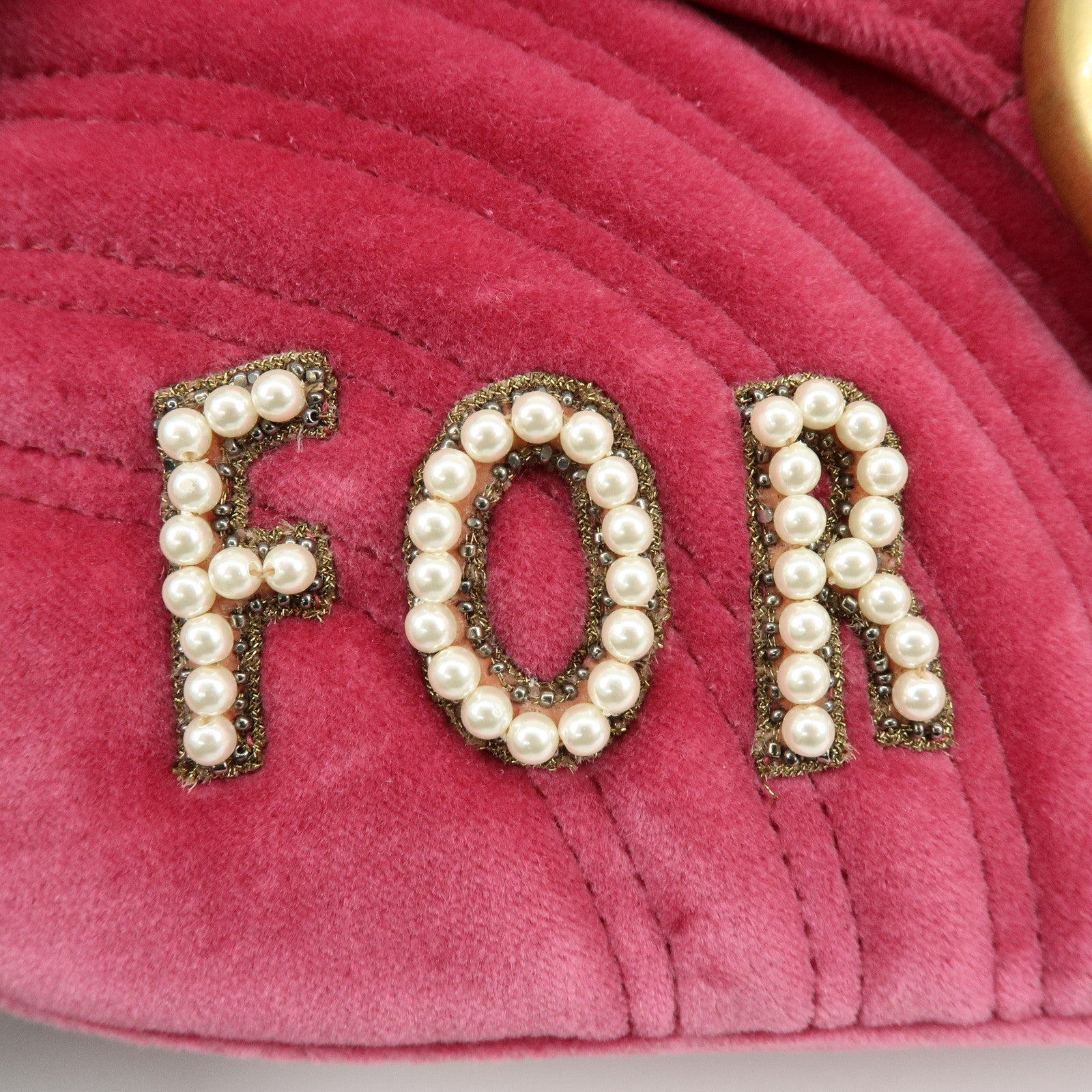 GUCCI GG Marmont Velour Leather Chain Shoulder Bag Pink 443496