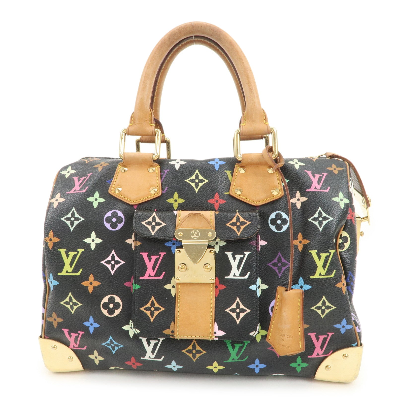 Louis Vuitton Monogram Multicolor Speedy 30 Boston Bag Noir M92642
