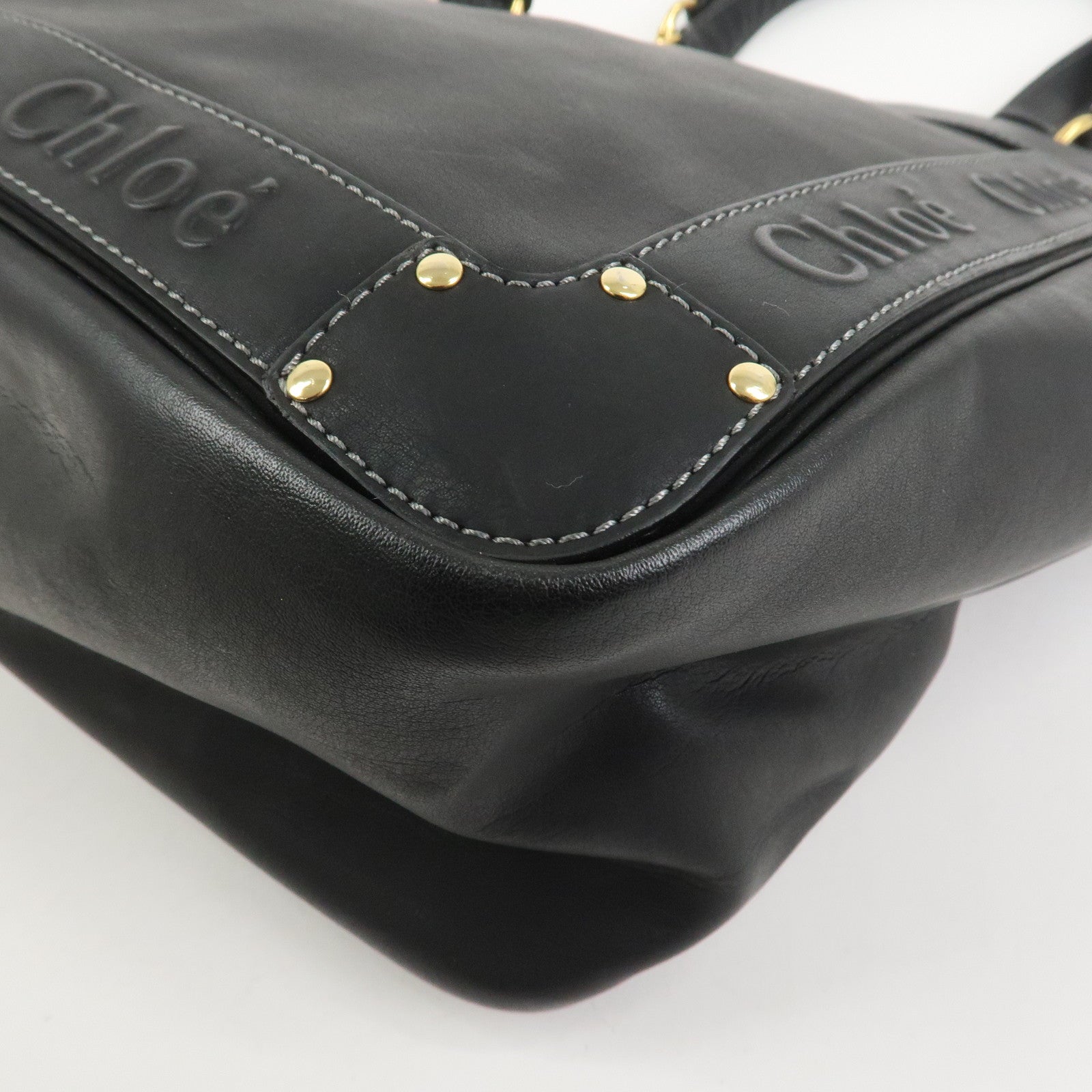 Chloe Eden Leather Tote Bag Shoulder Bag Hand Bag Black