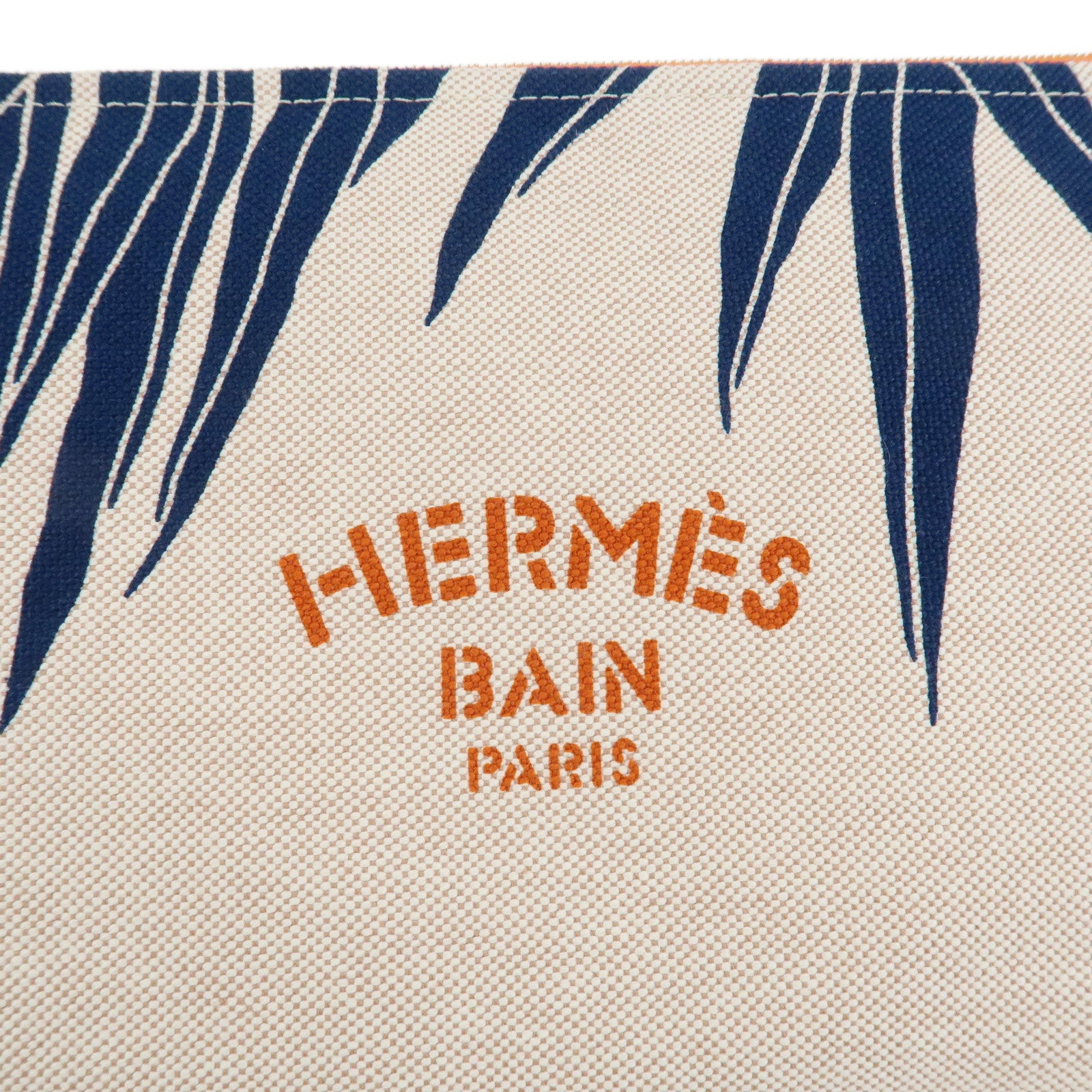 HERMES Yachting GM Canvas Flat Pouch Cosmetic Pouch Clutch Bag