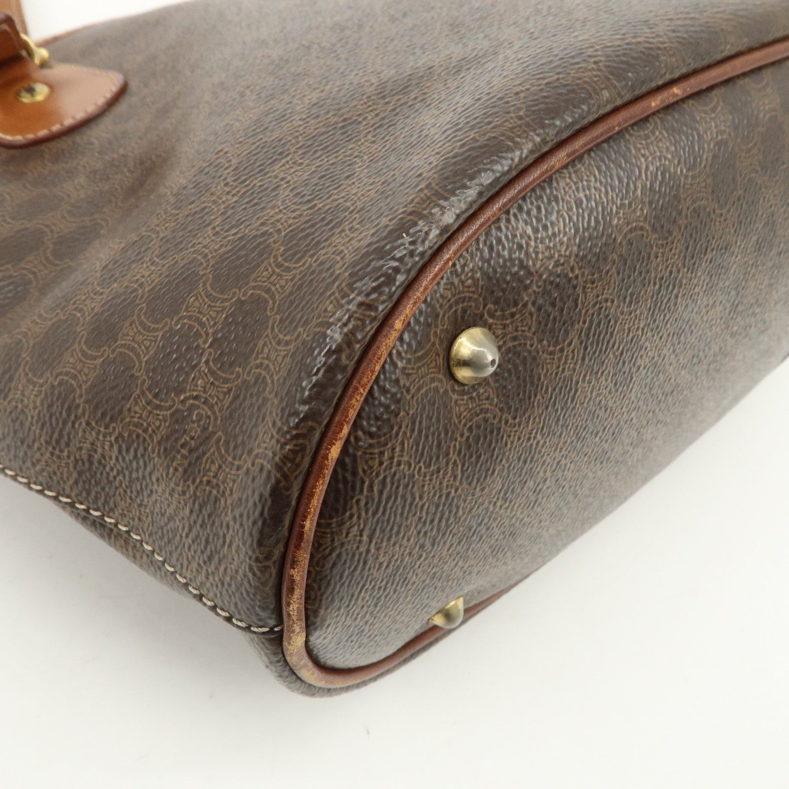 CELINE Macadam PVC Leather Tote Bag Shoulder Bag Brown