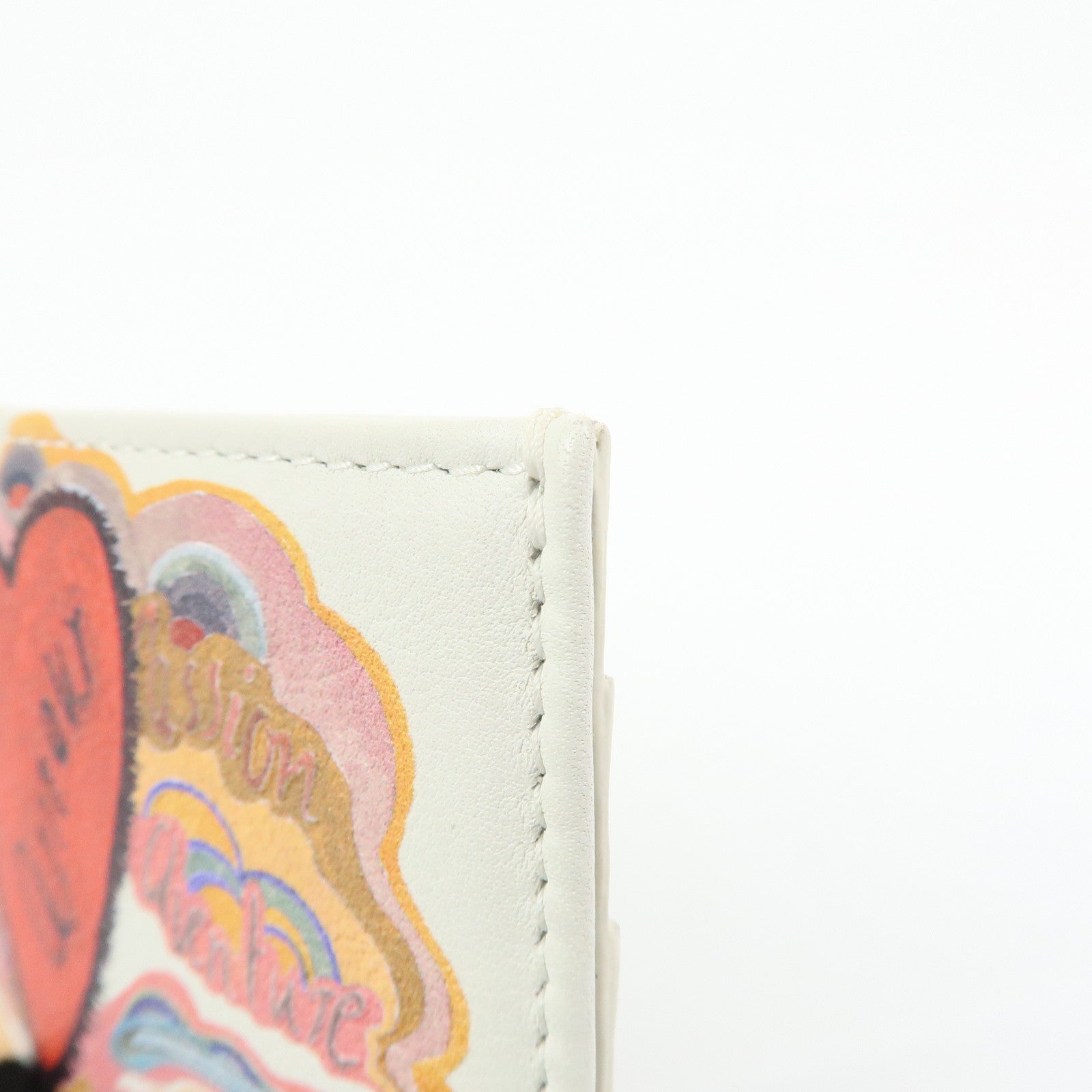 Christian Dior Lady Dior Amore Valentine Leather Card Case Ivory