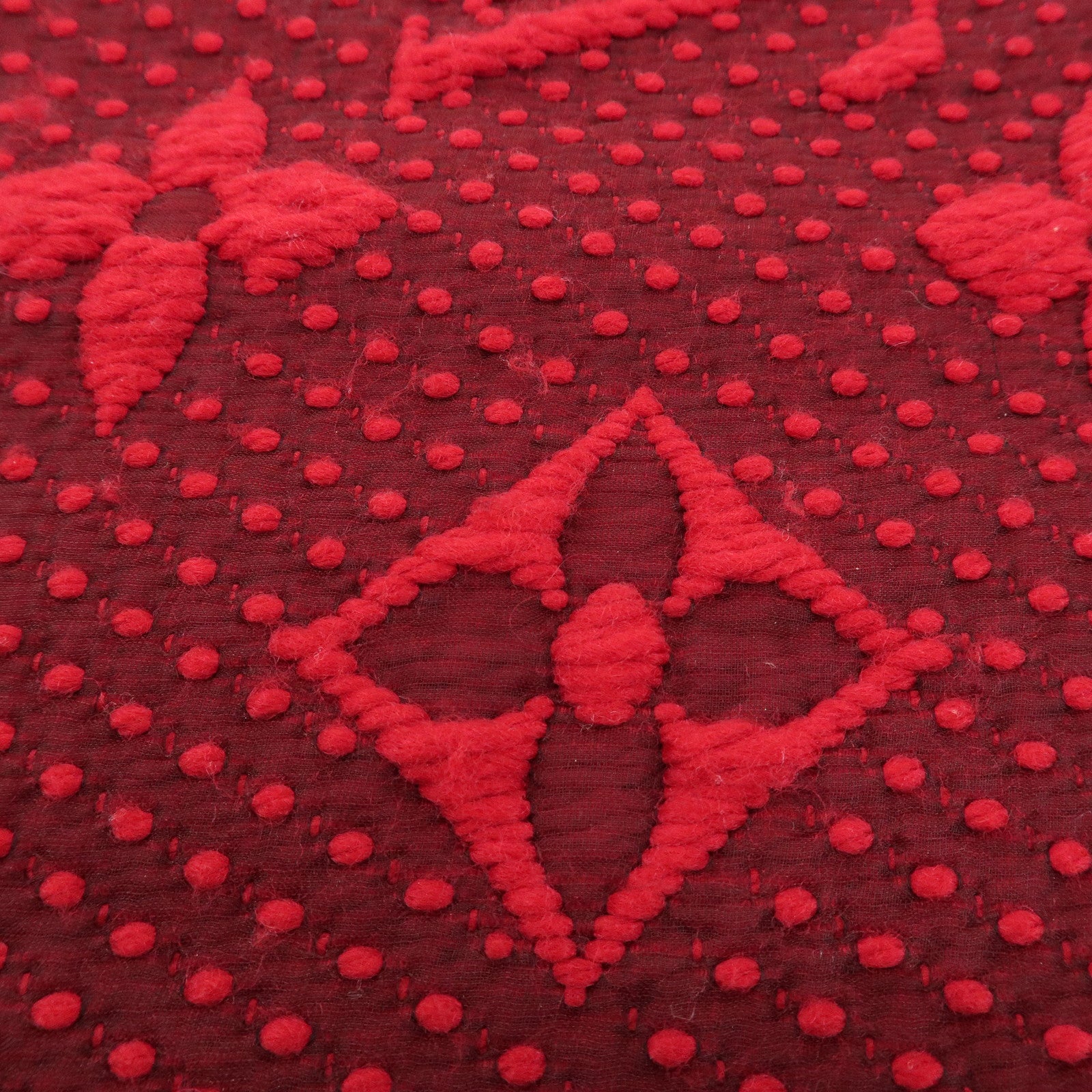 Louis Vuitton Echarpe Logomania Monogram Wool Silk Scarf Ruby Red