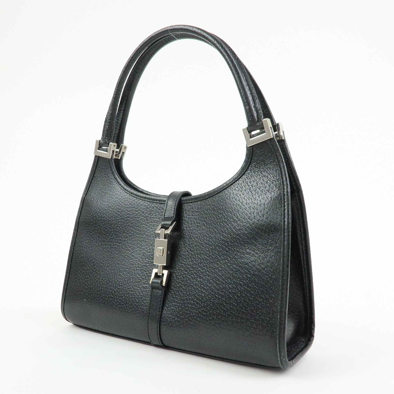 GUCCI Jackie GG Canvas Leather Shoulder Bag Hand Bag Black 002.1068