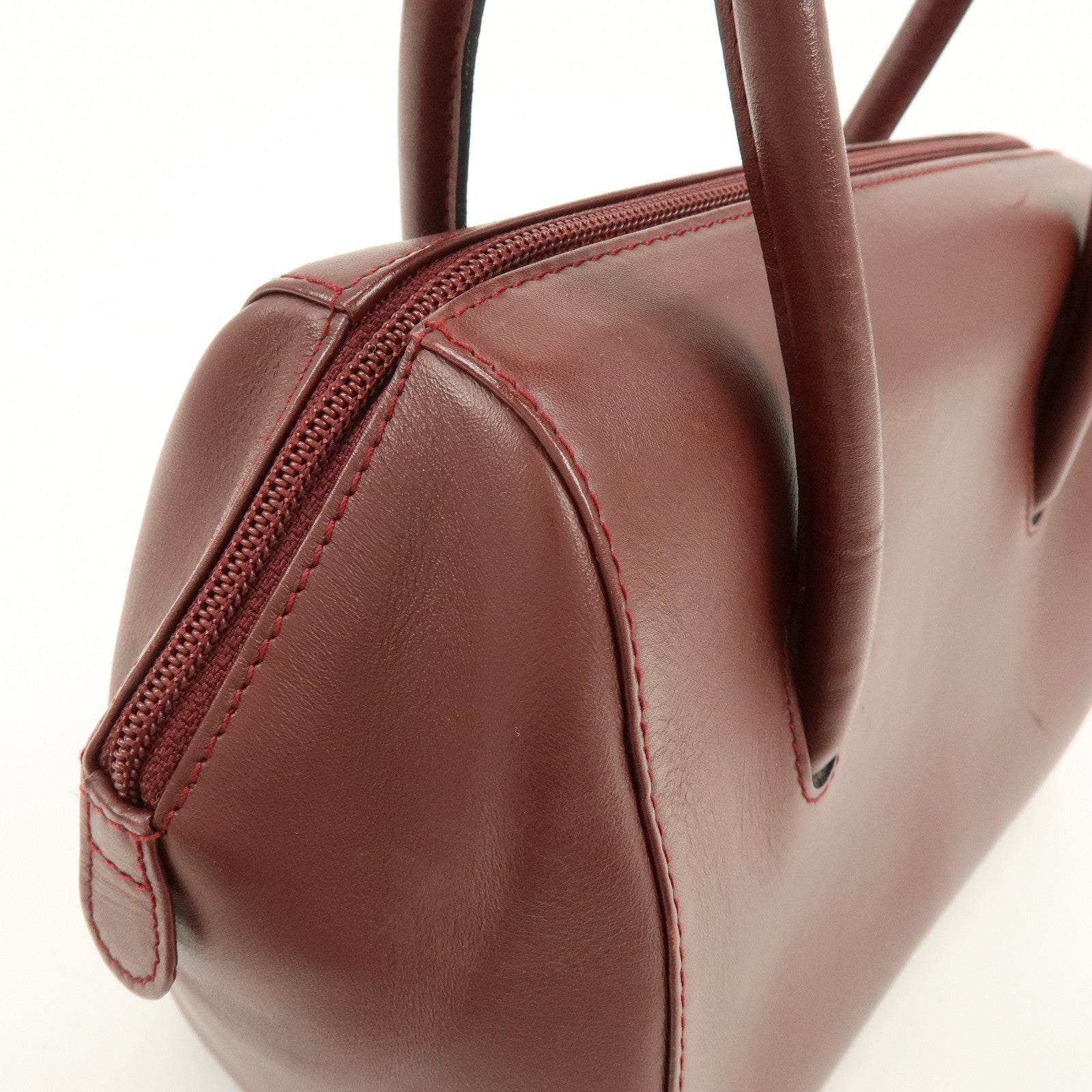 Cartier Must de Cartier Leather Hand Bag Tote Bag Bordeaux