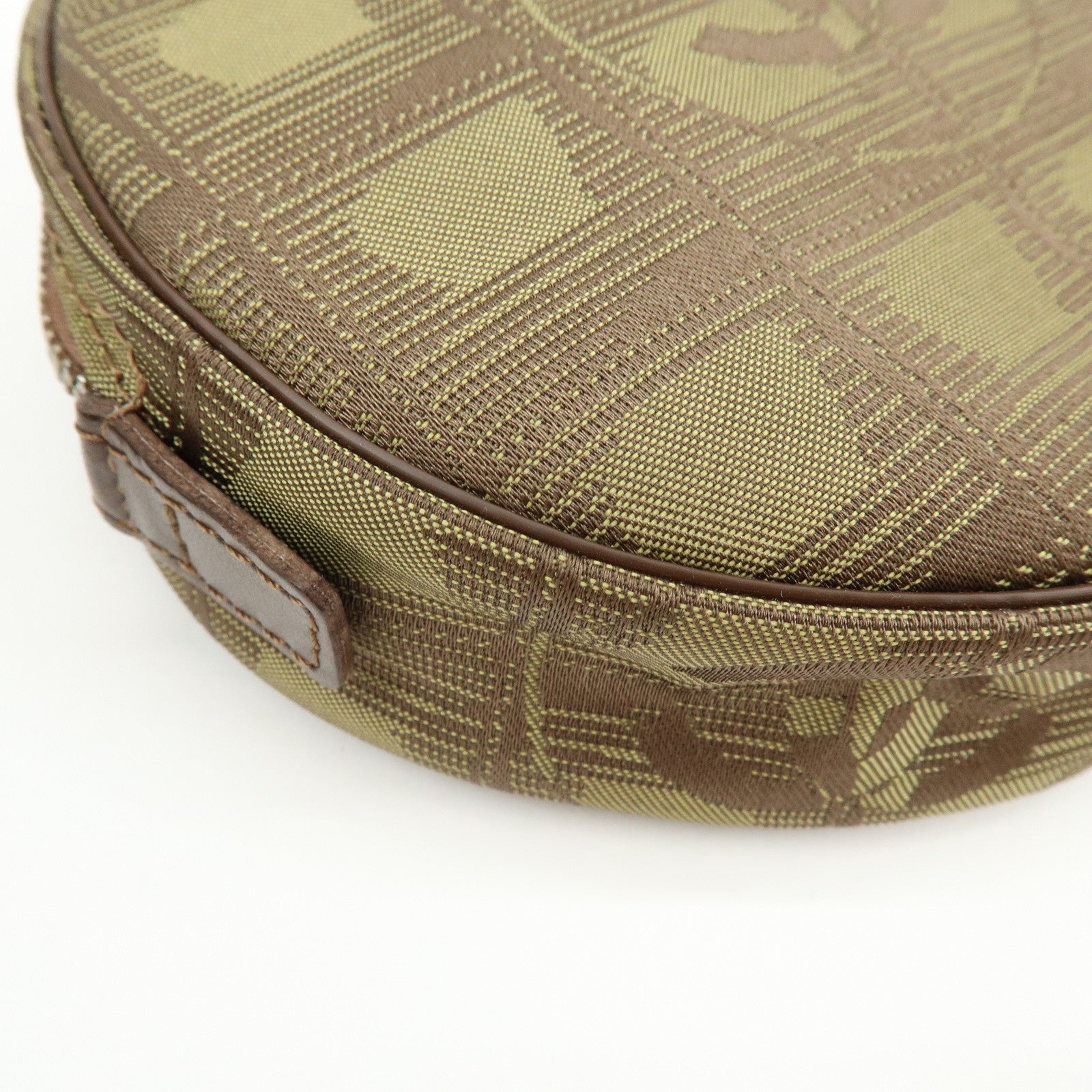 CHANEL New Travel Line COCO Mark Canvas Cosmetic Pouch Khaki Brown